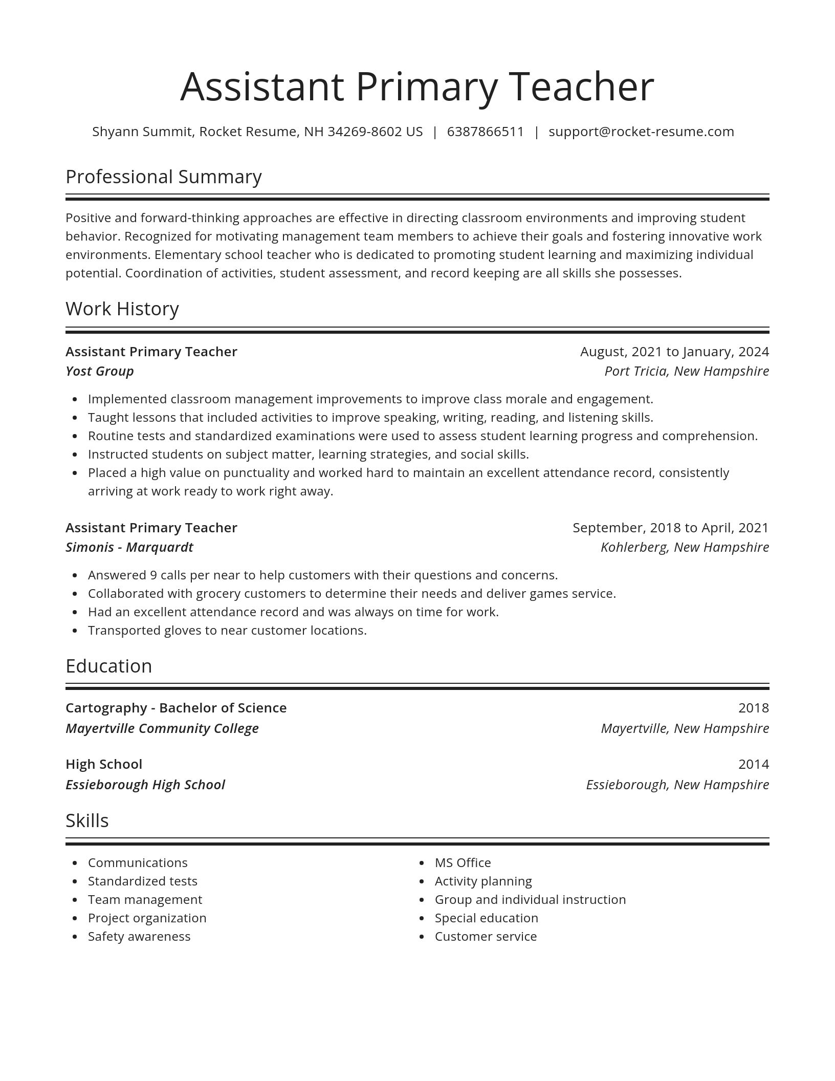 Spotlight resume template