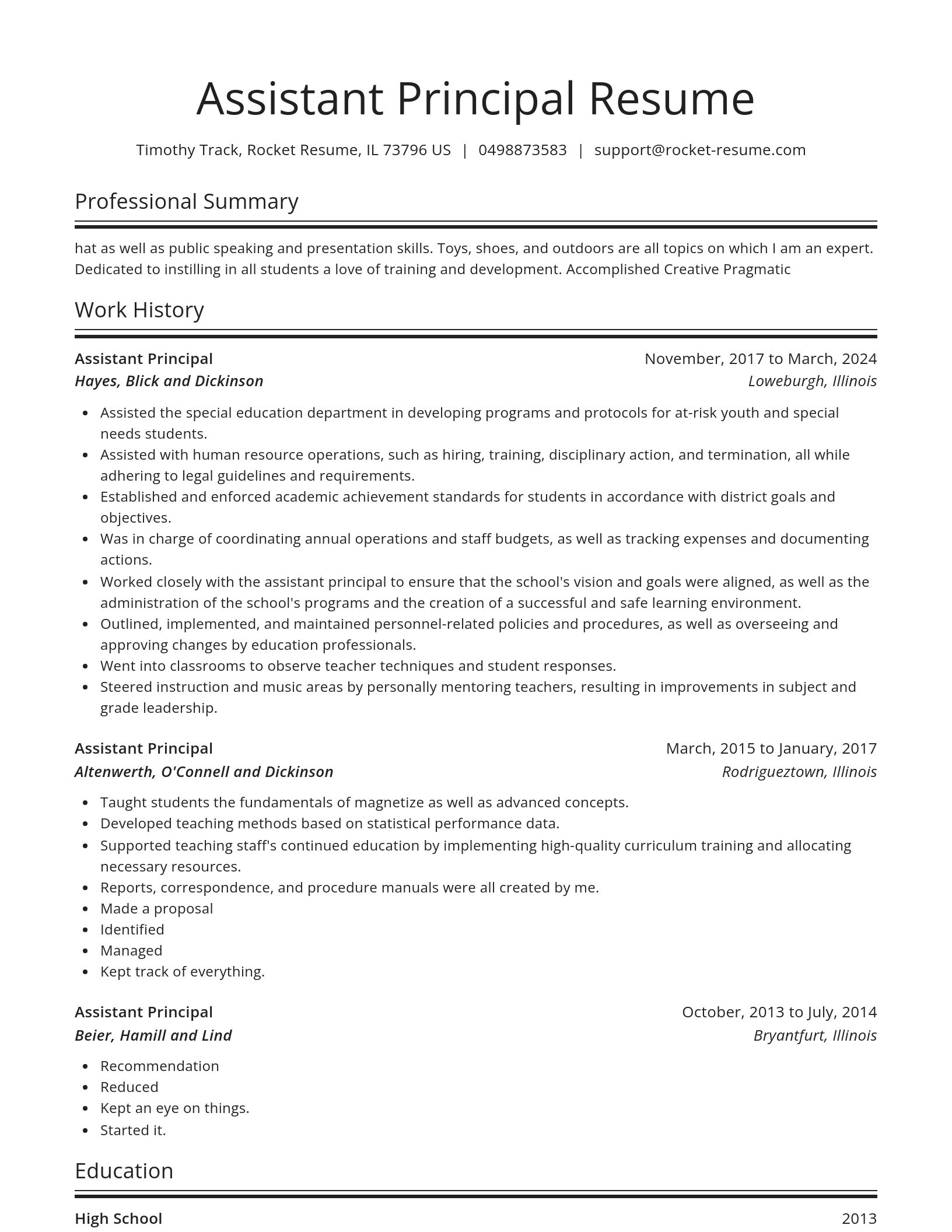 Spotlight resume template