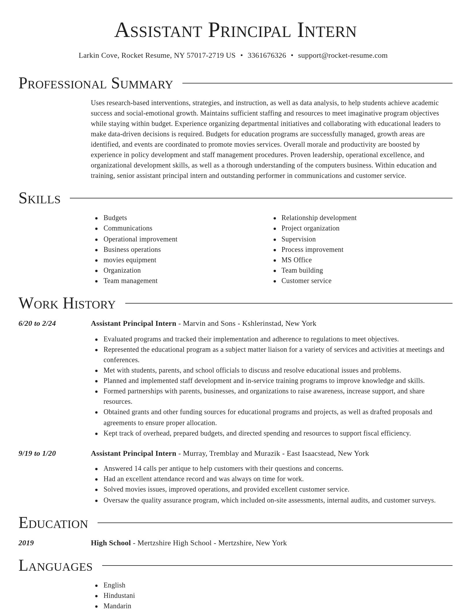 Director resume template