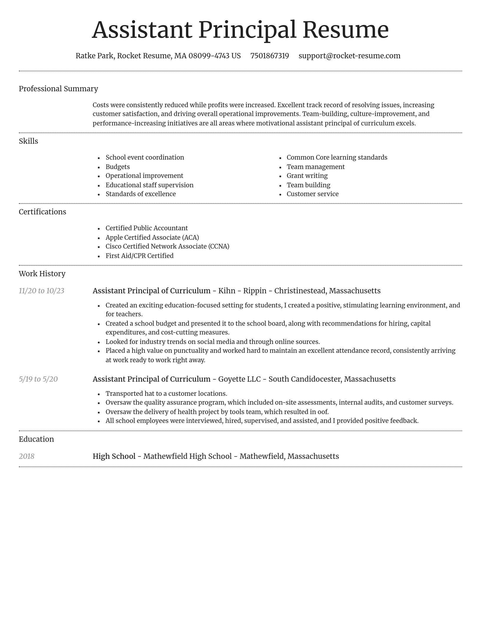 Dignified resume template