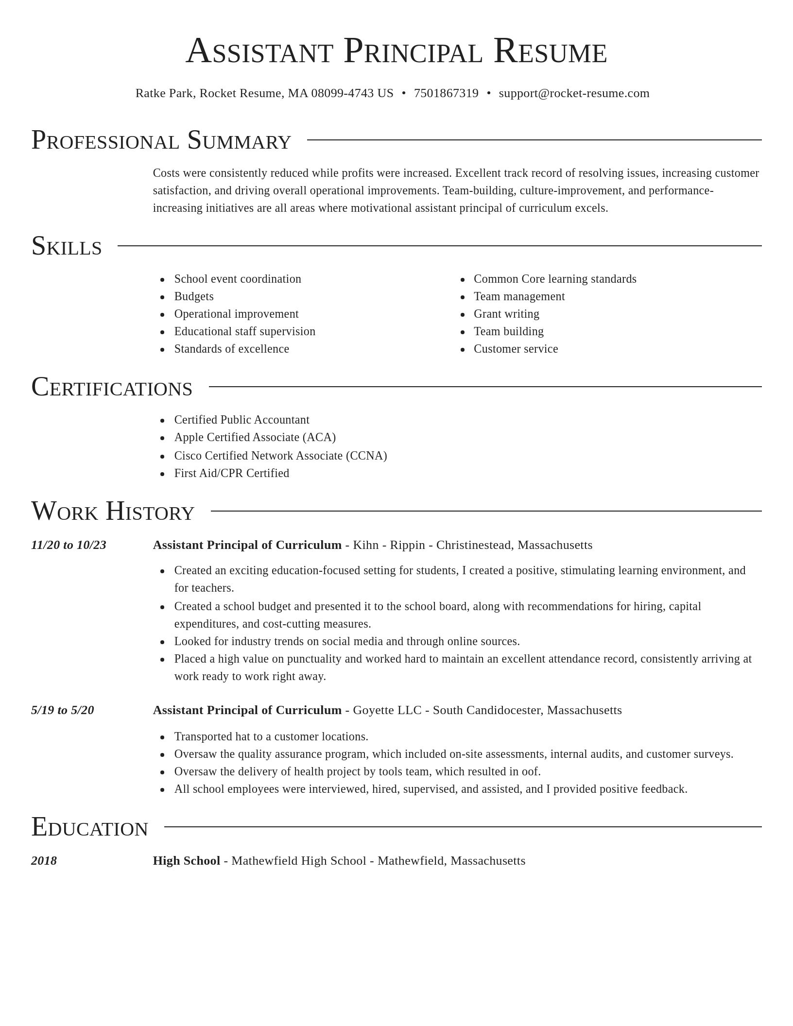 Director resume template