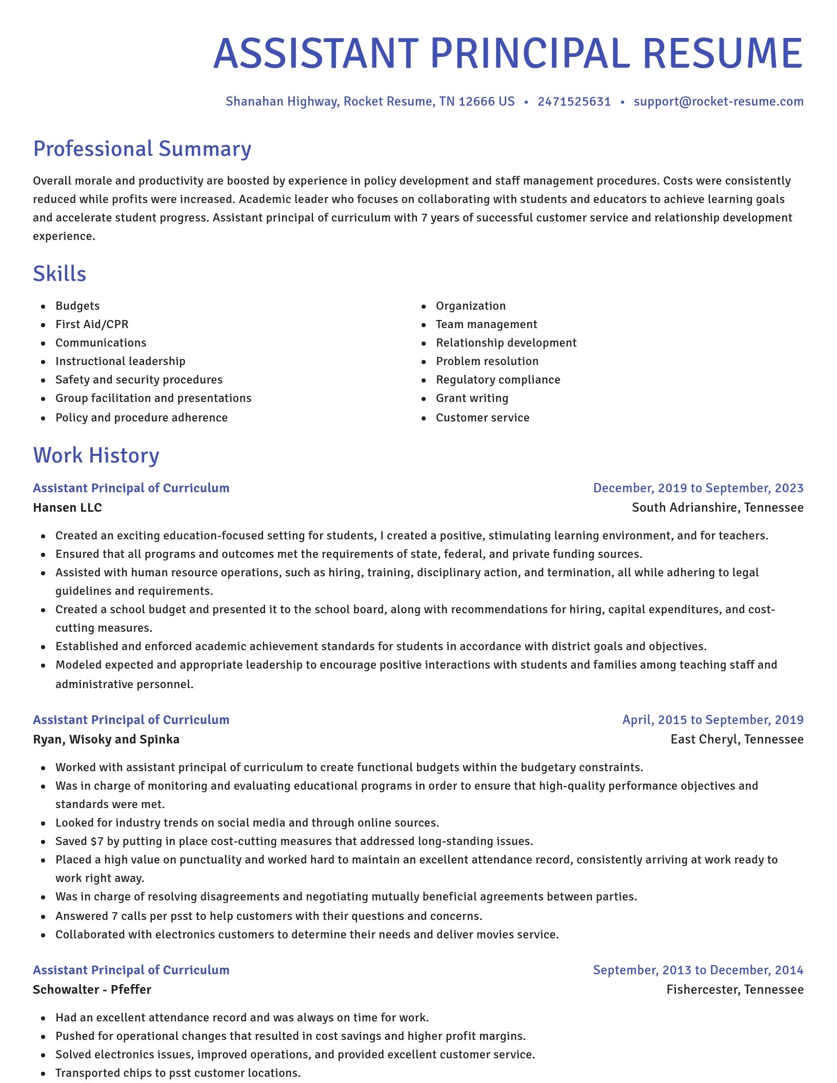 Novel resume template