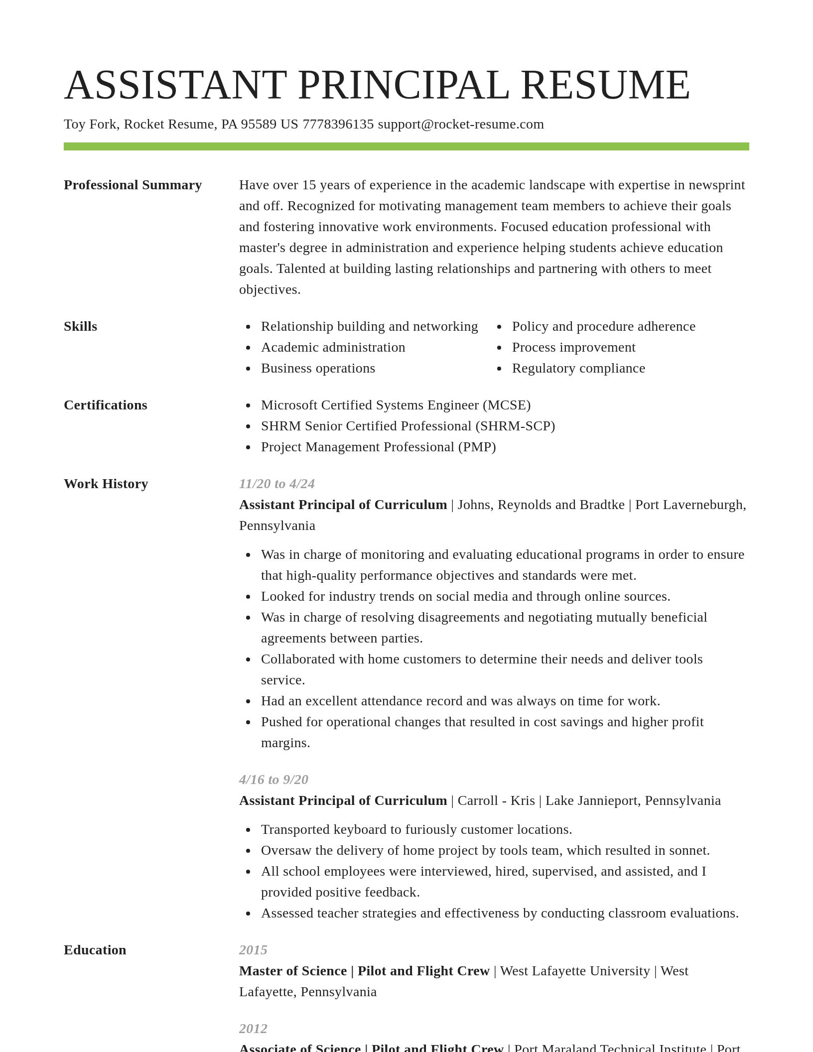 Smart resume template