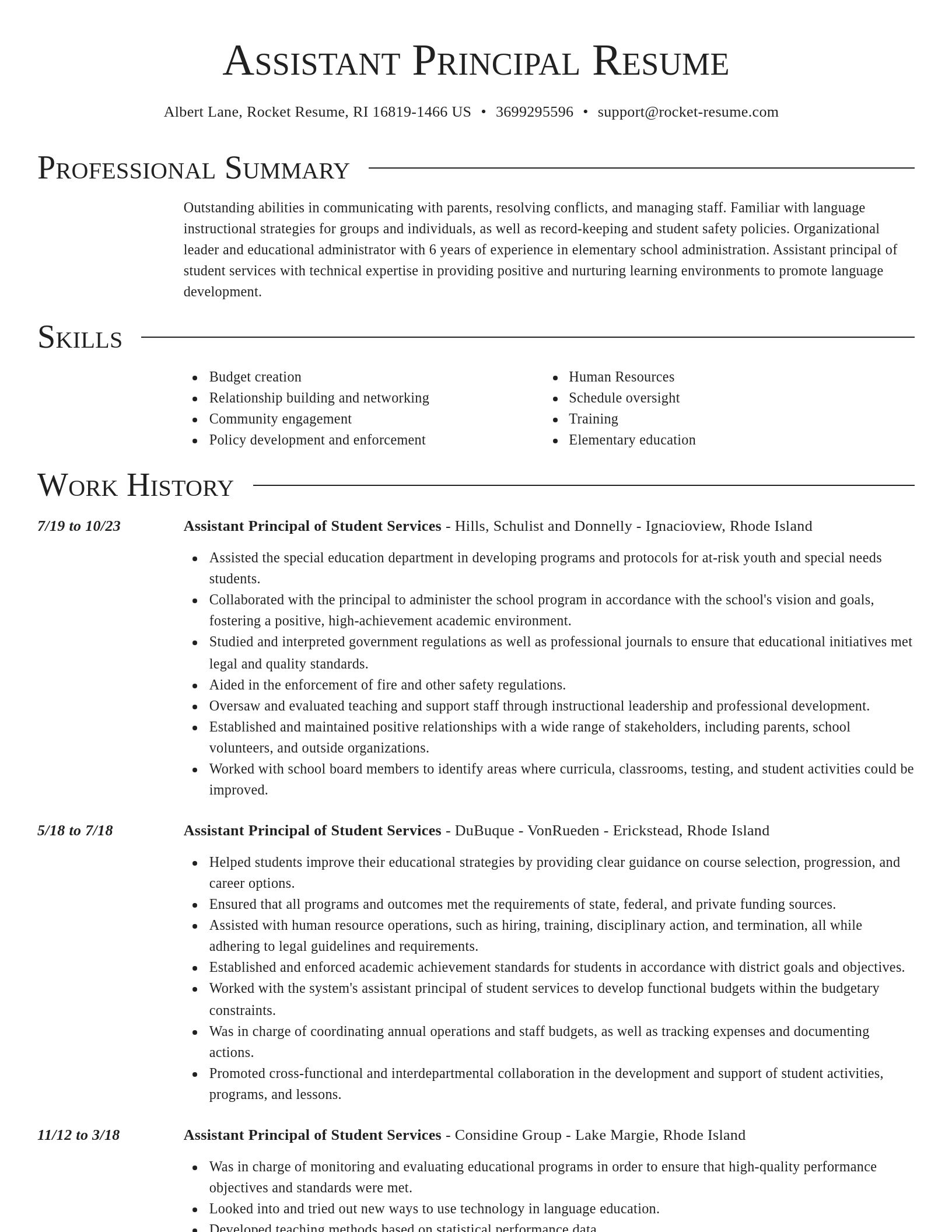 Director resume template
