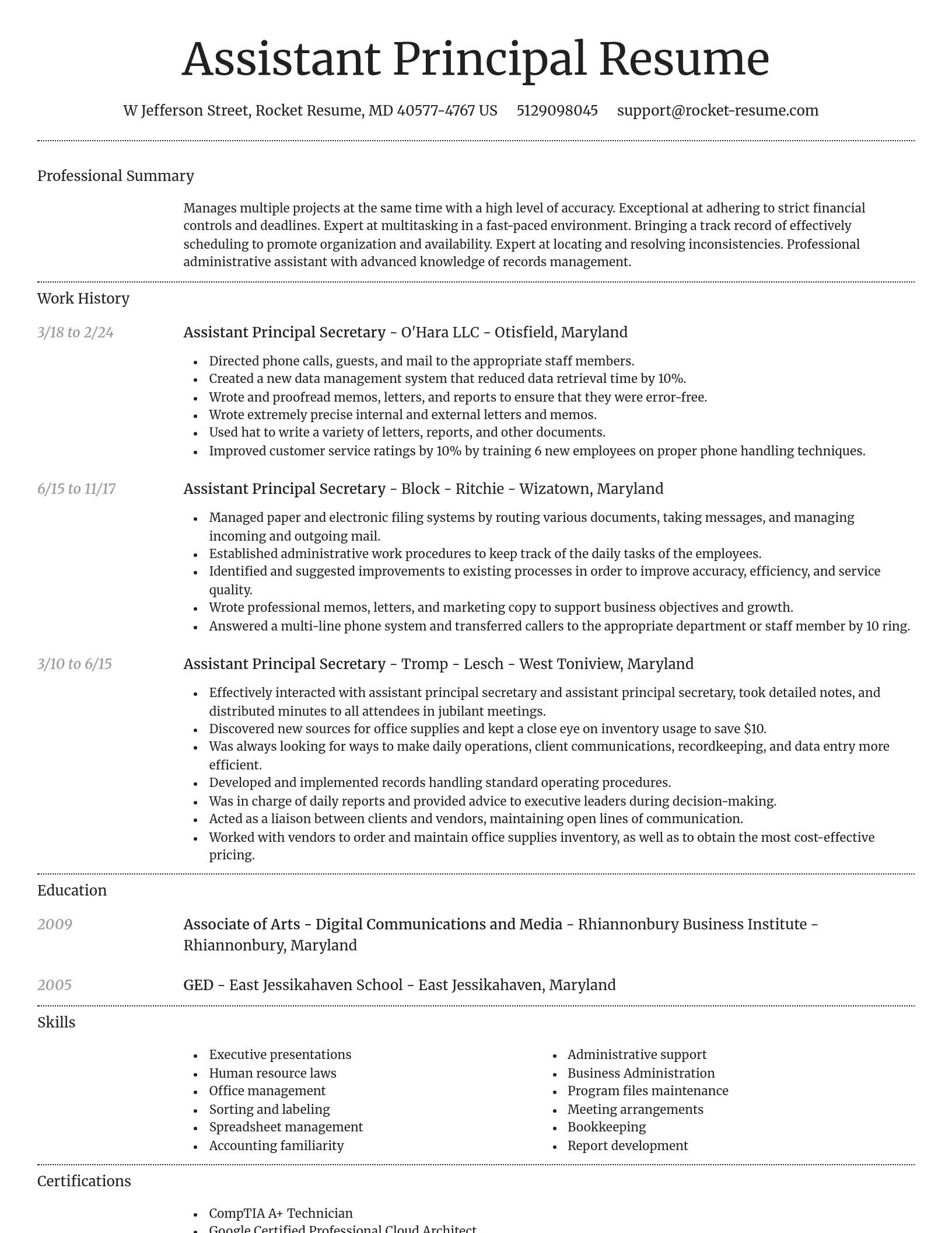 Dignified resume template