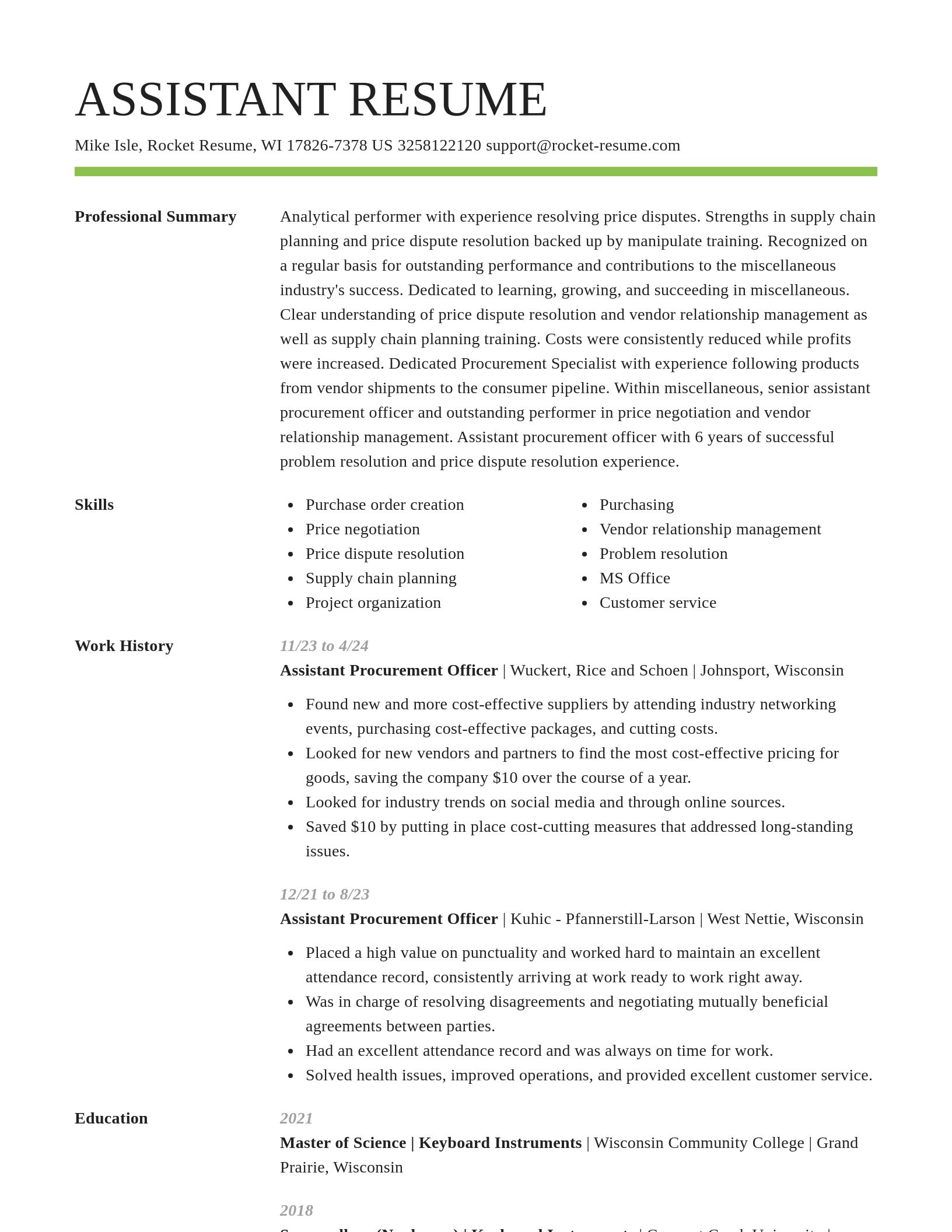 Smart resume template