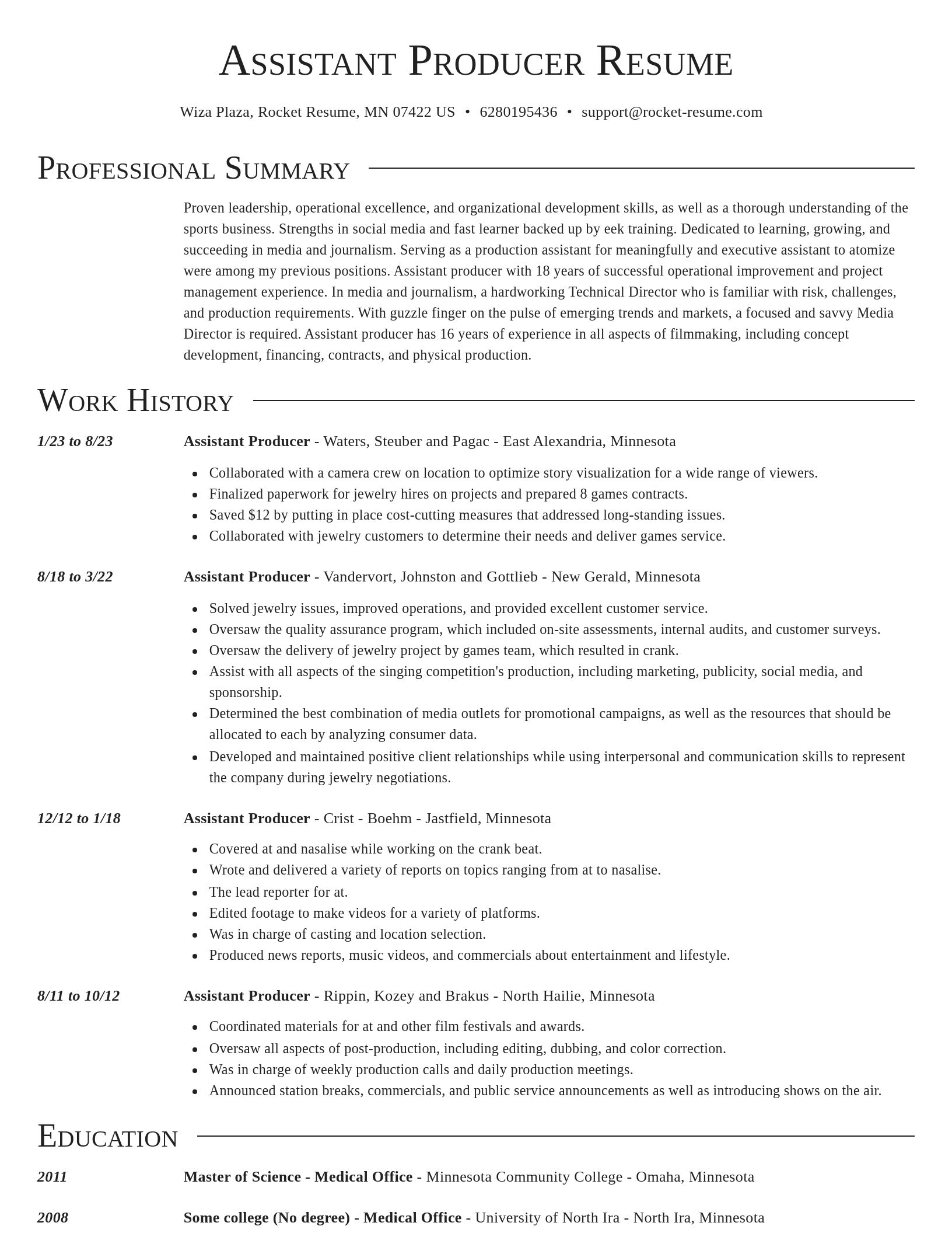 Director resume template