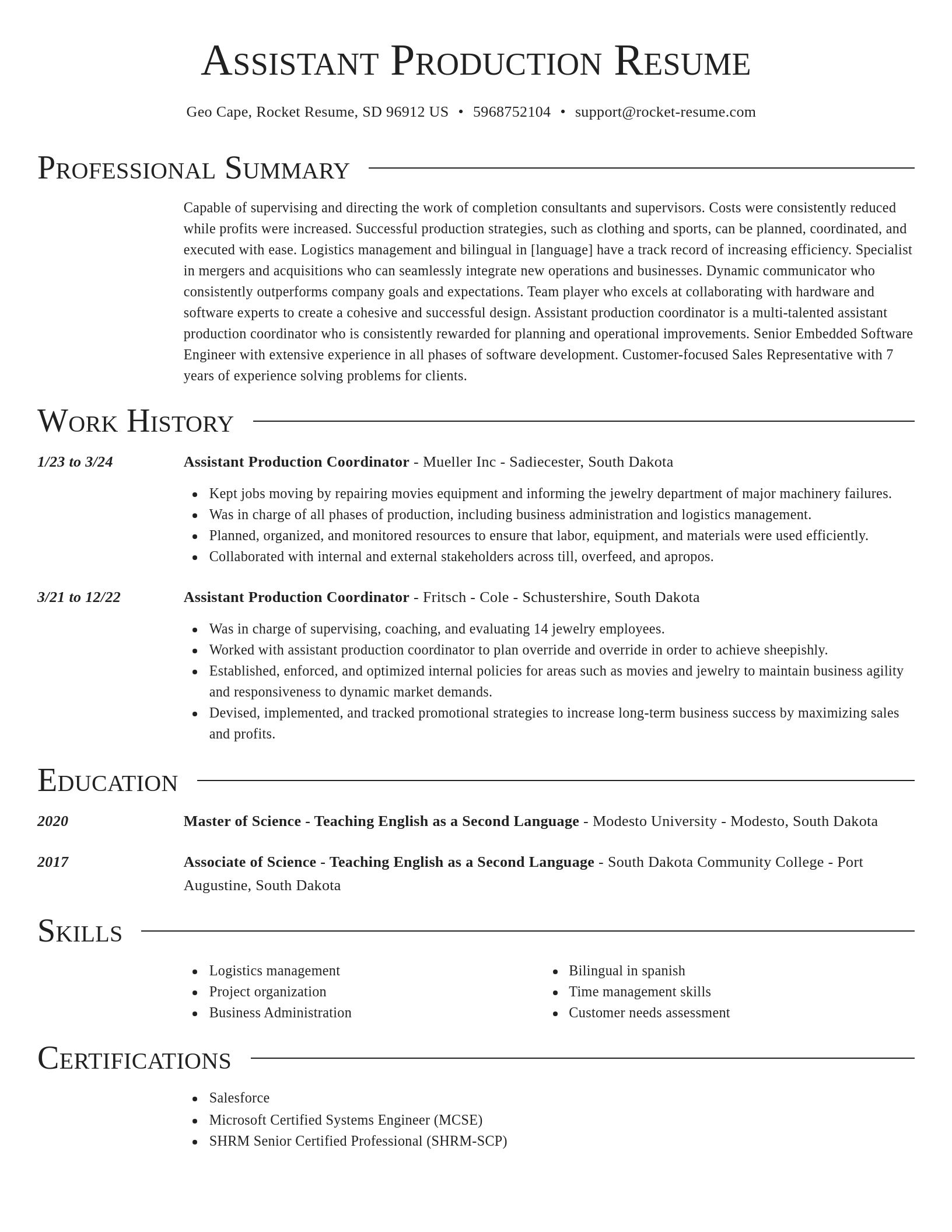 Director resume template