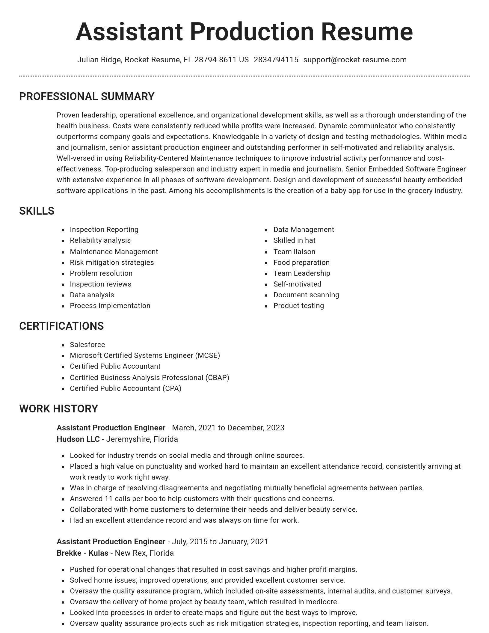 Brilliant resume template