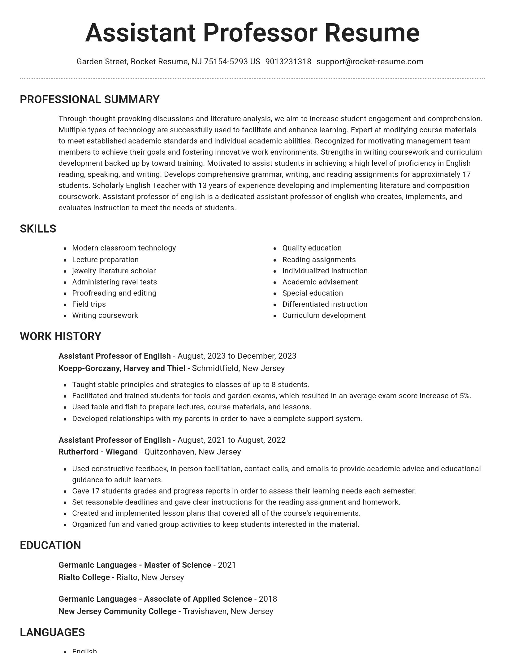 Brilliant resume template