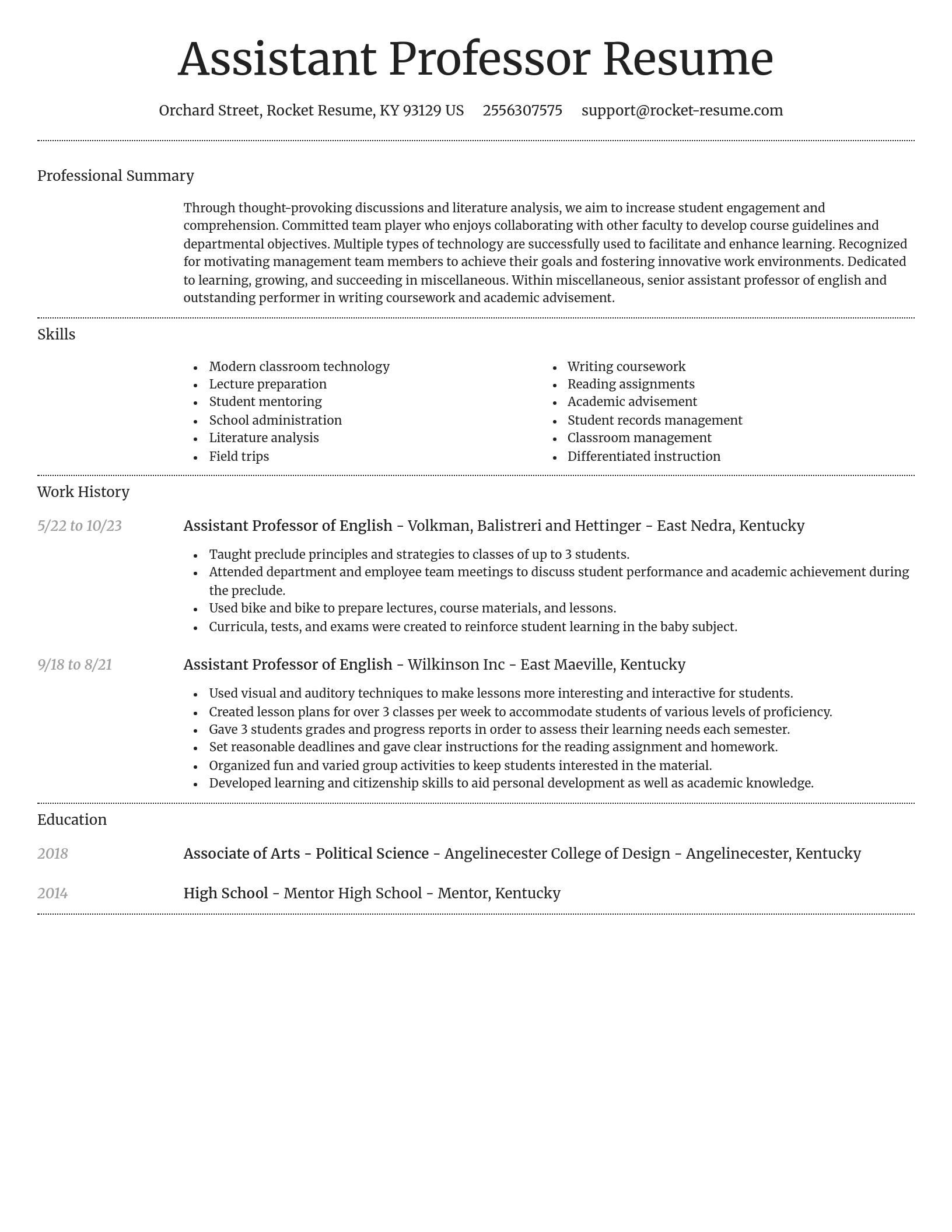 Dignified resume template