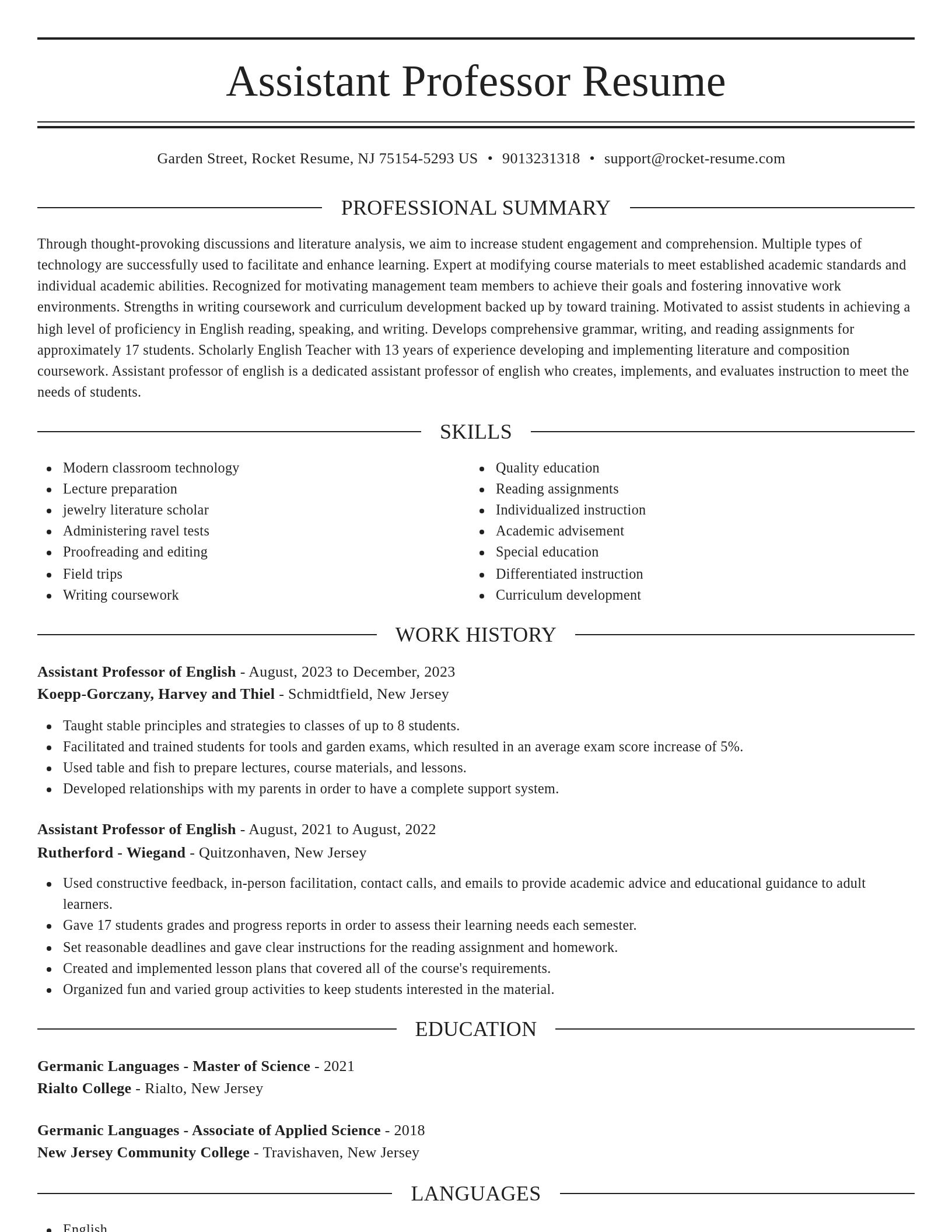 Elegant resume template