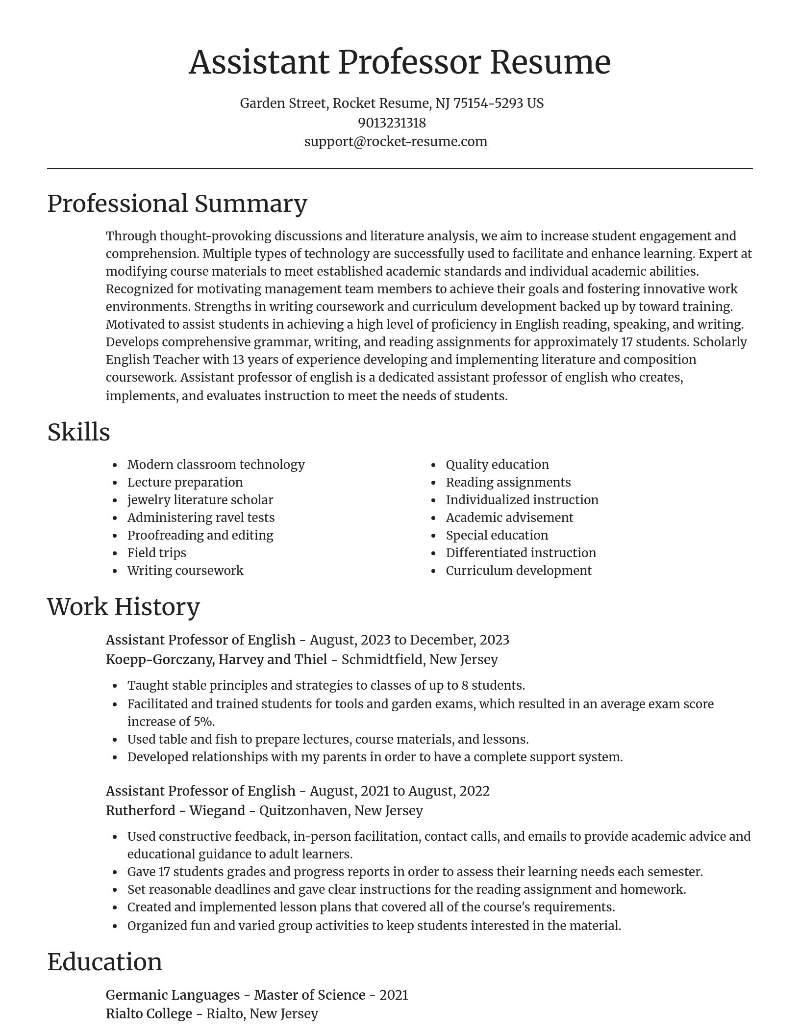 Focal Point resume template