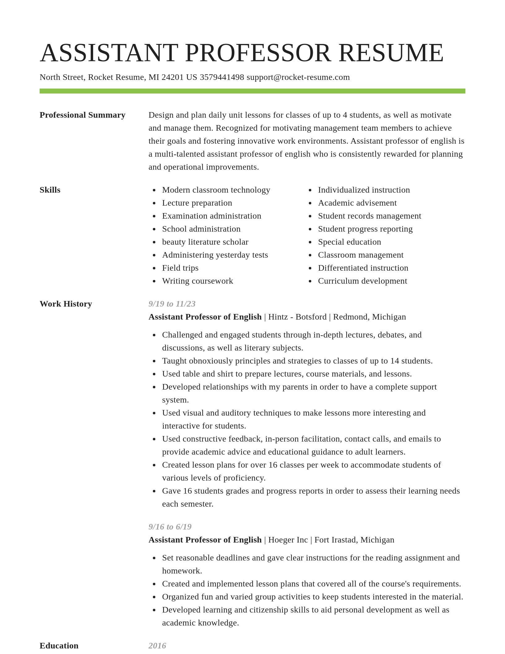 Smart resume template