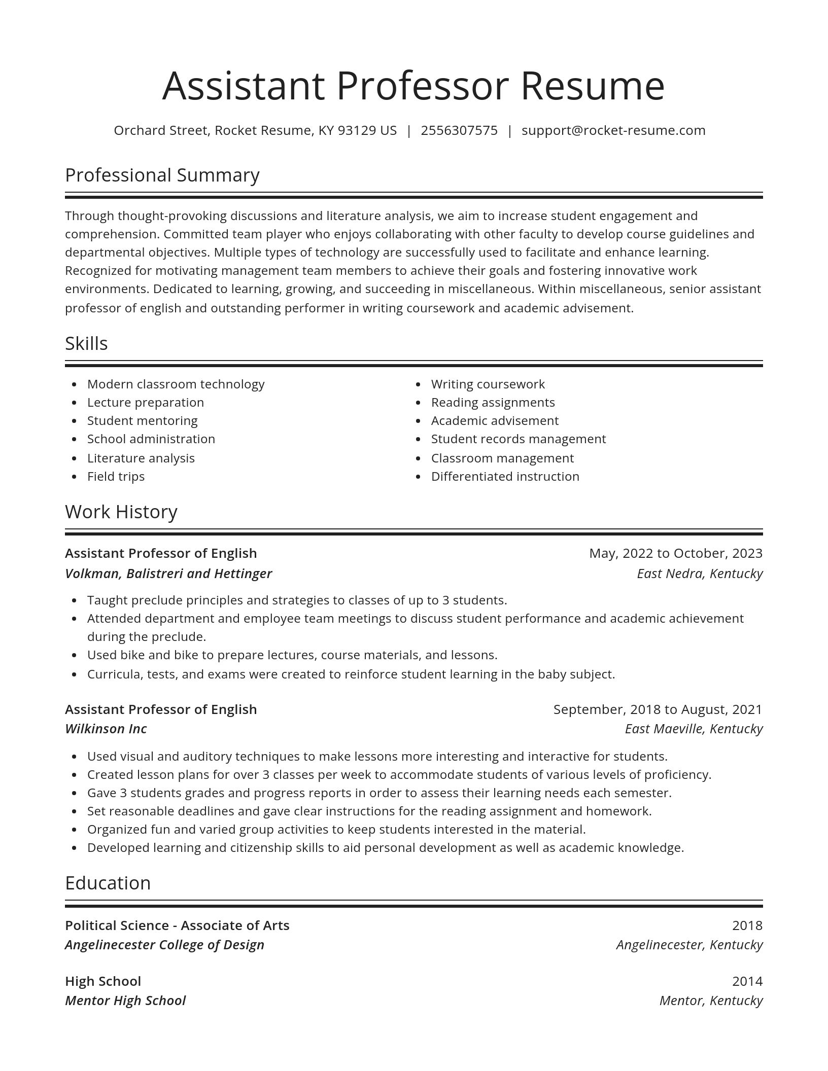 Spotlight resume template