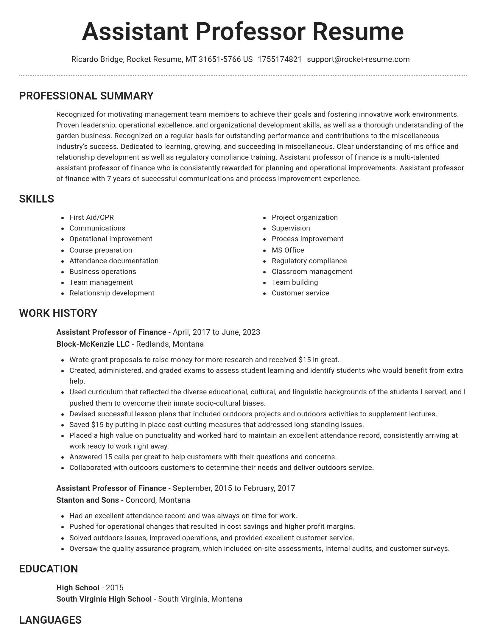 Brilliant resume template