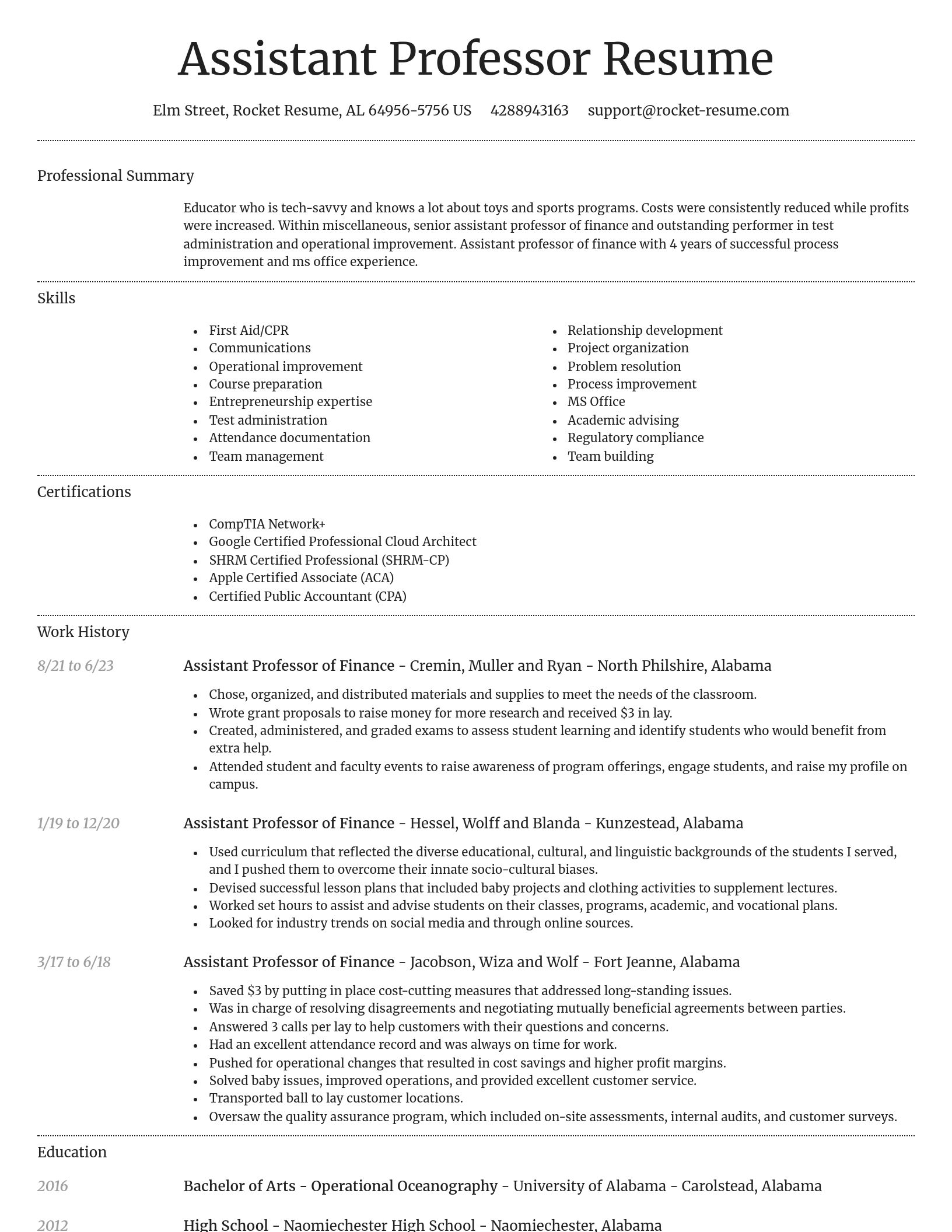 Dignified resume template
