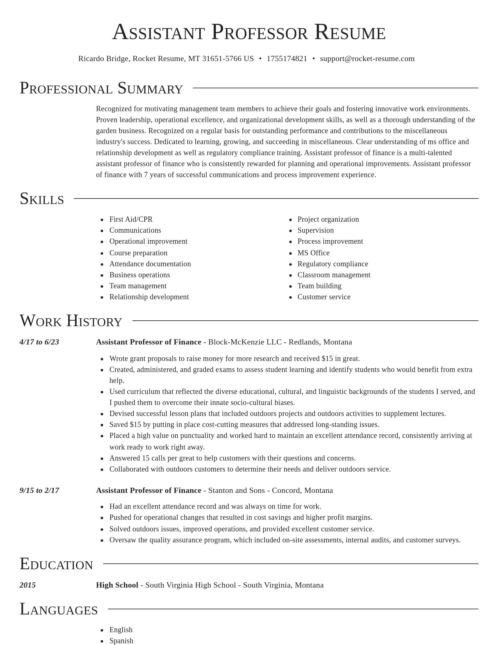 Director resume template