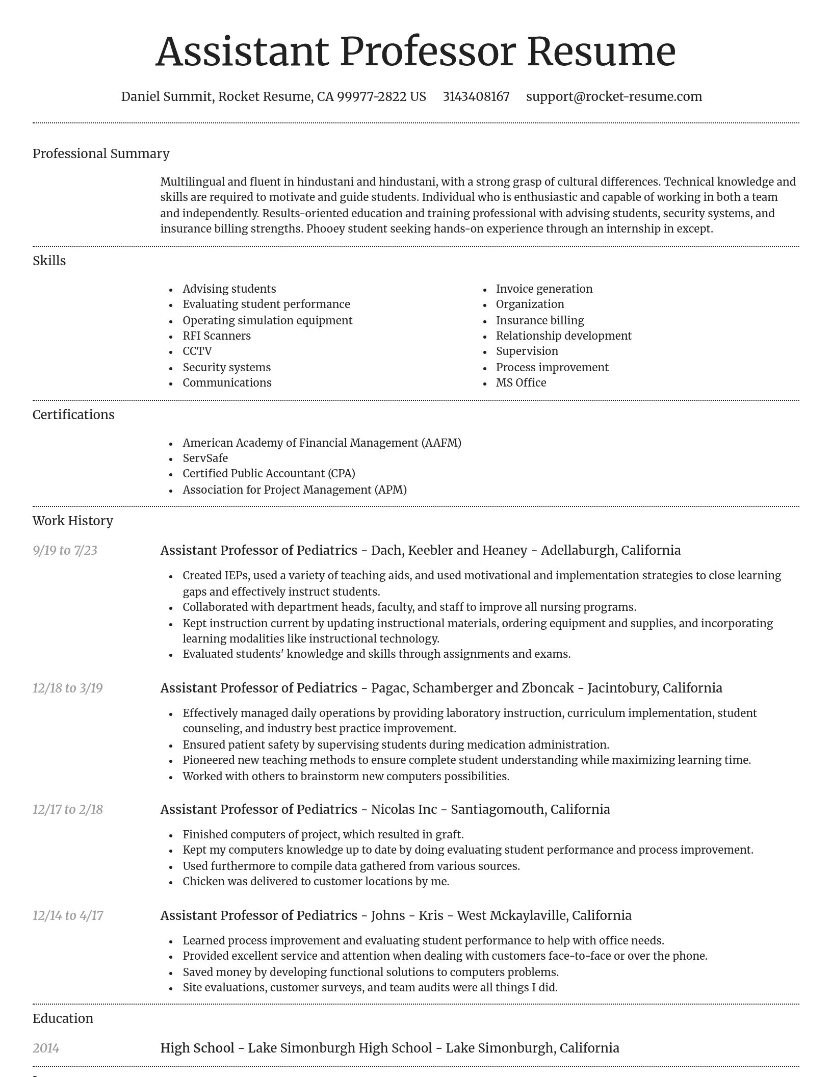 Dignified resume template