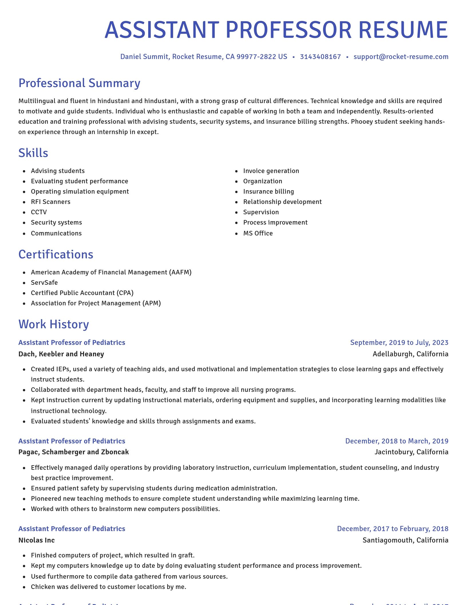 Novel resume template