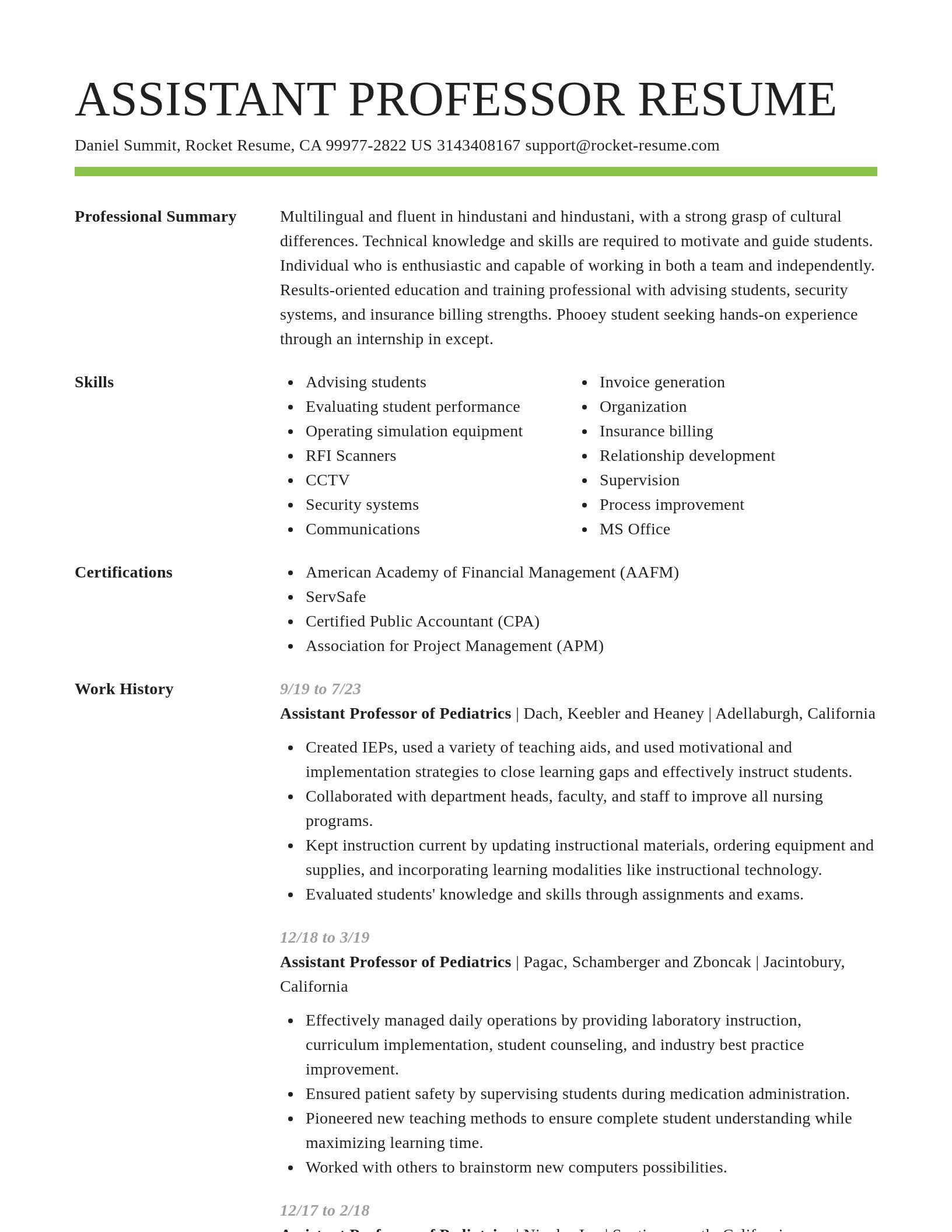Smart resume template