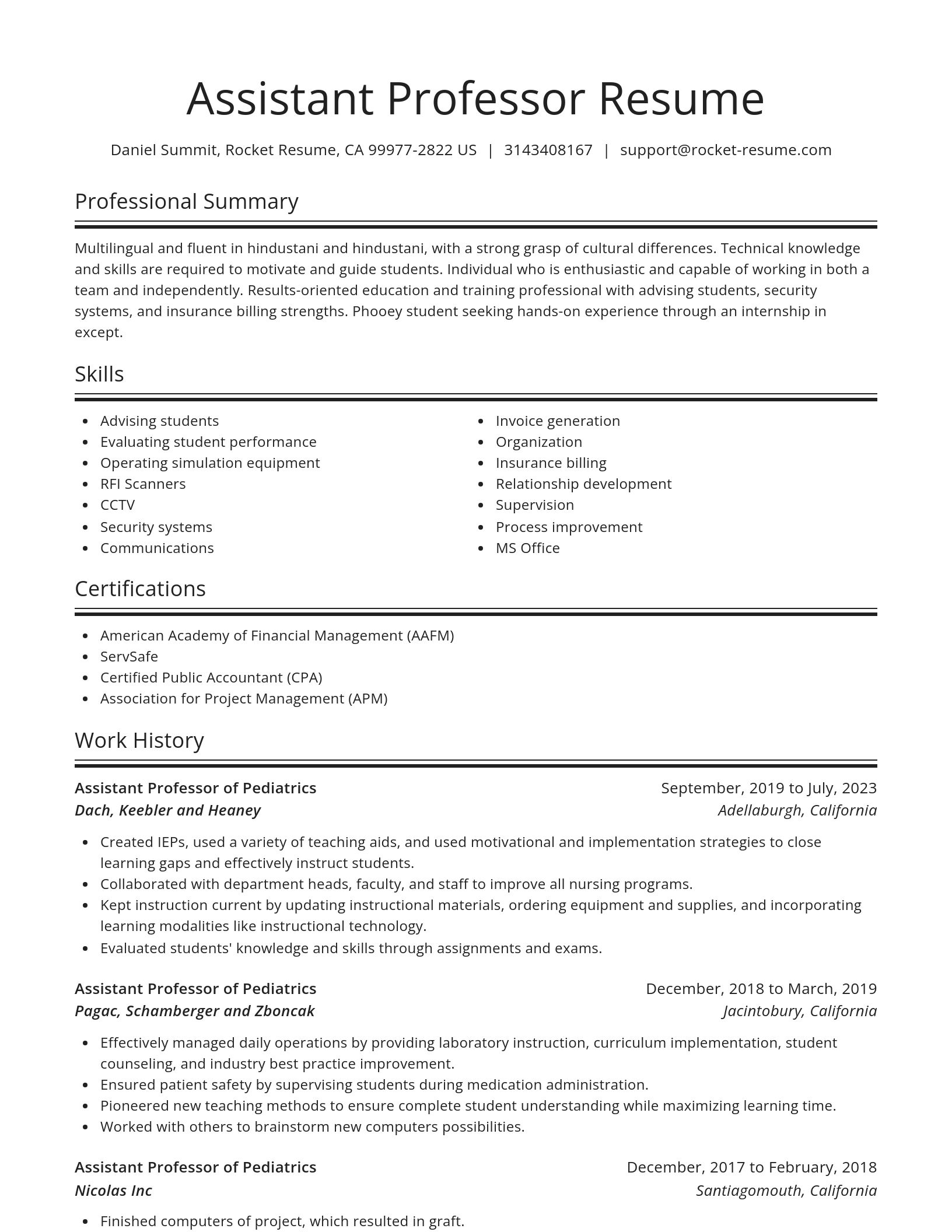 Spotlight resume template