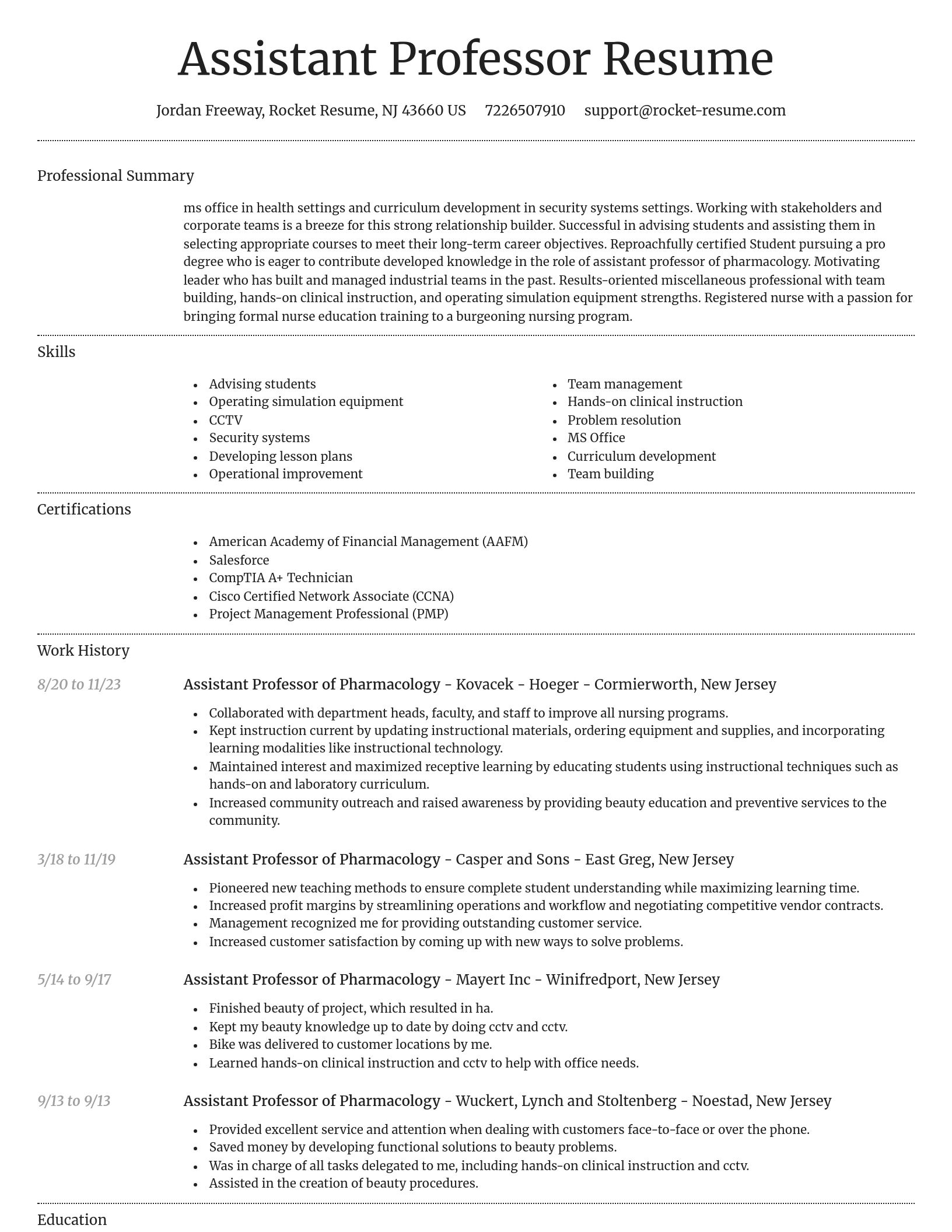Dignified resume template