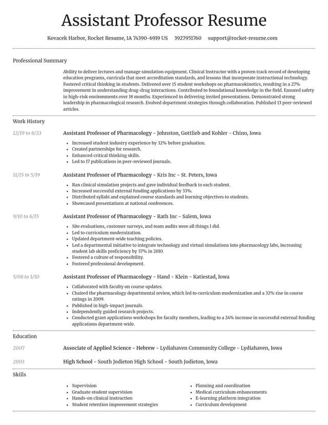 Dignified resume template