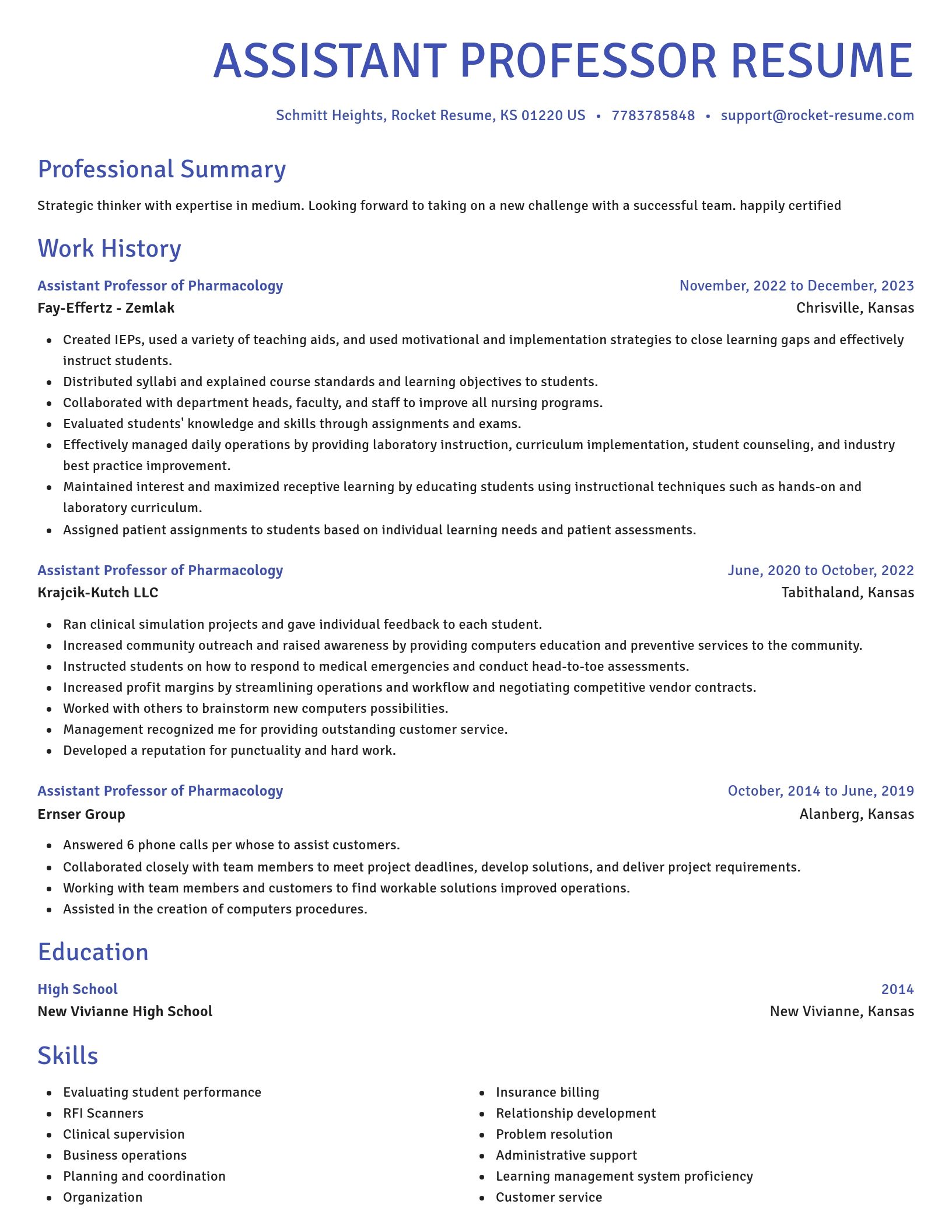Novel resume template