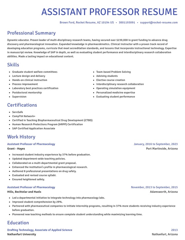 Novel resume template