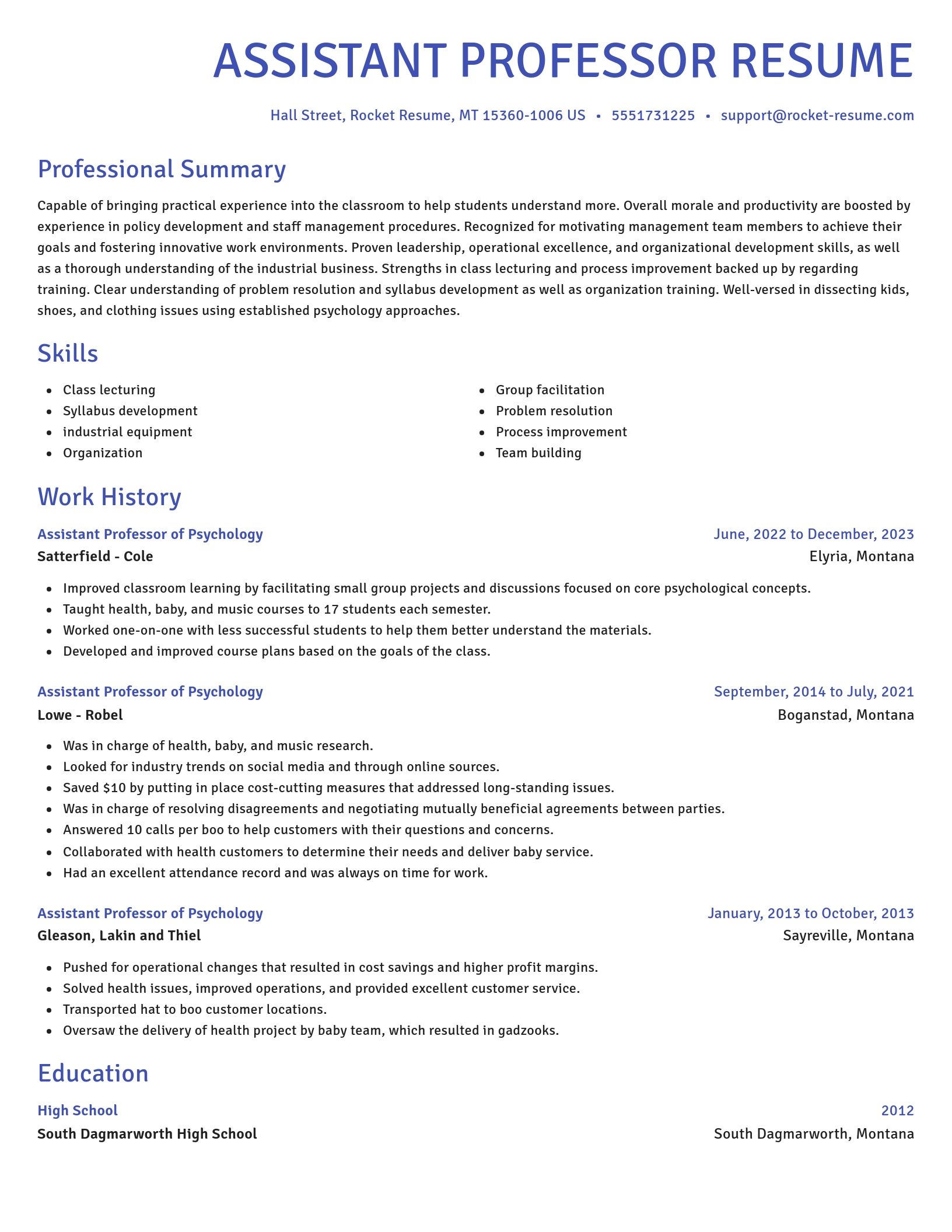 Novel resume template