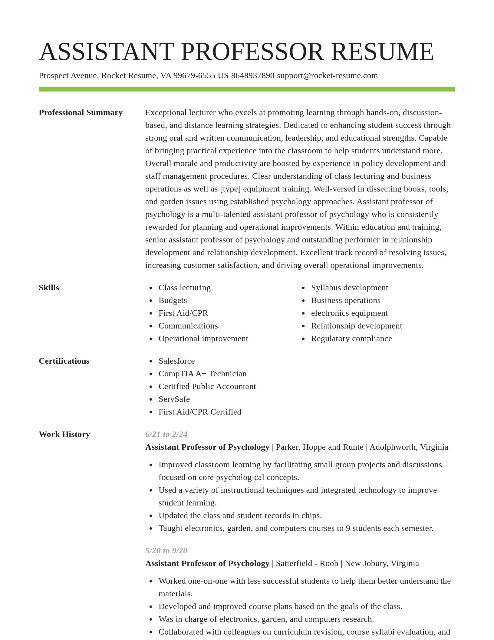 Smart resume template