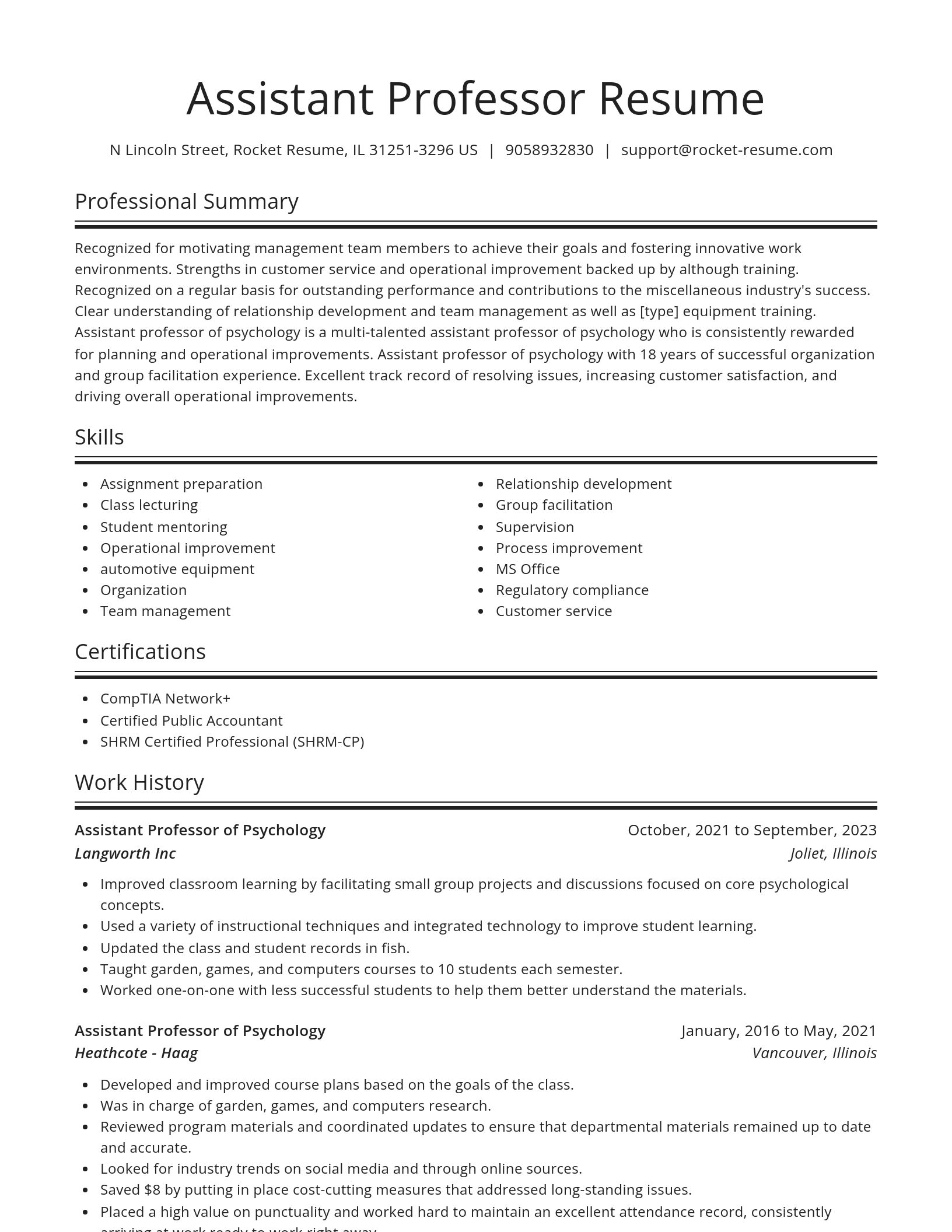 Spotlight resume template