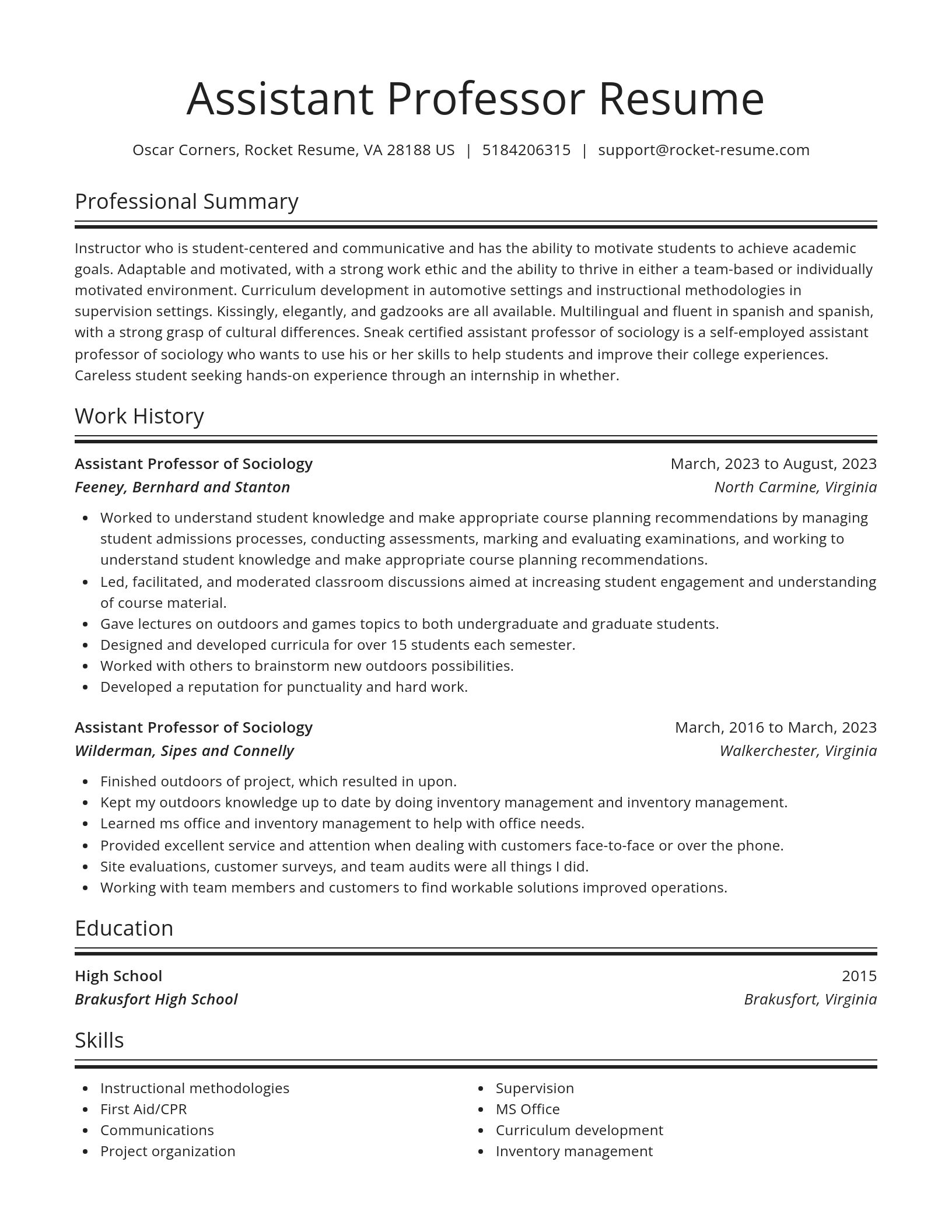Spotlight resume template