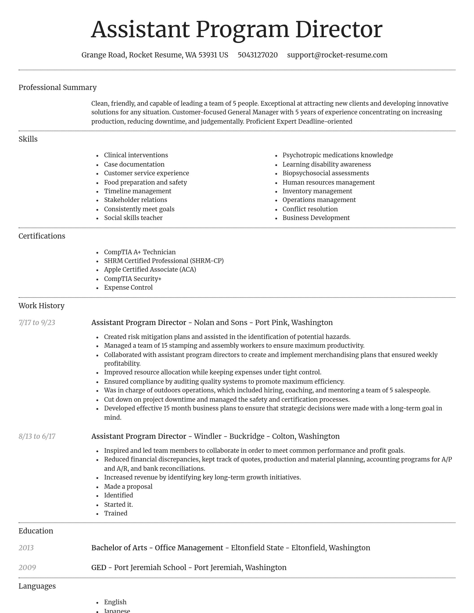 Dignified resume template