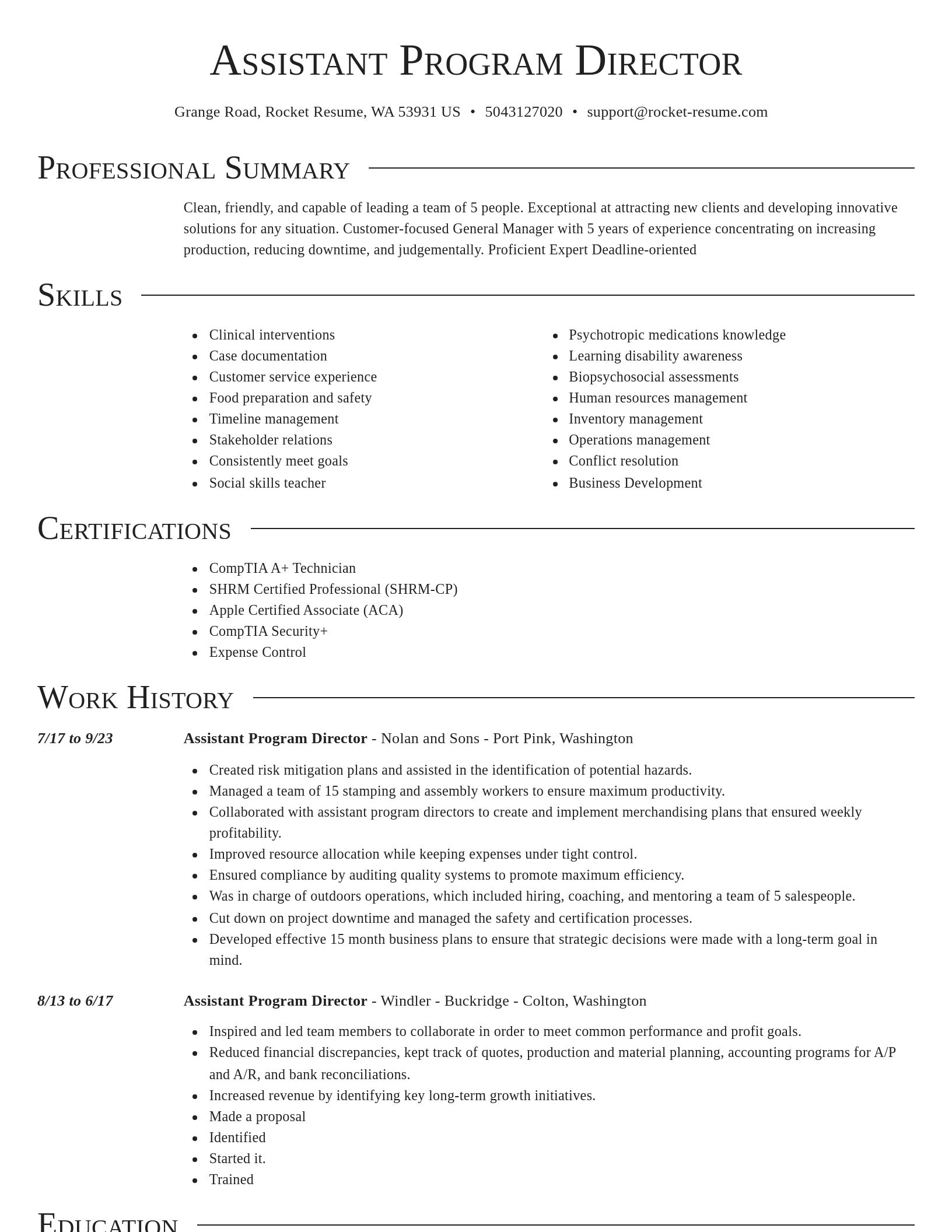 Director resume template