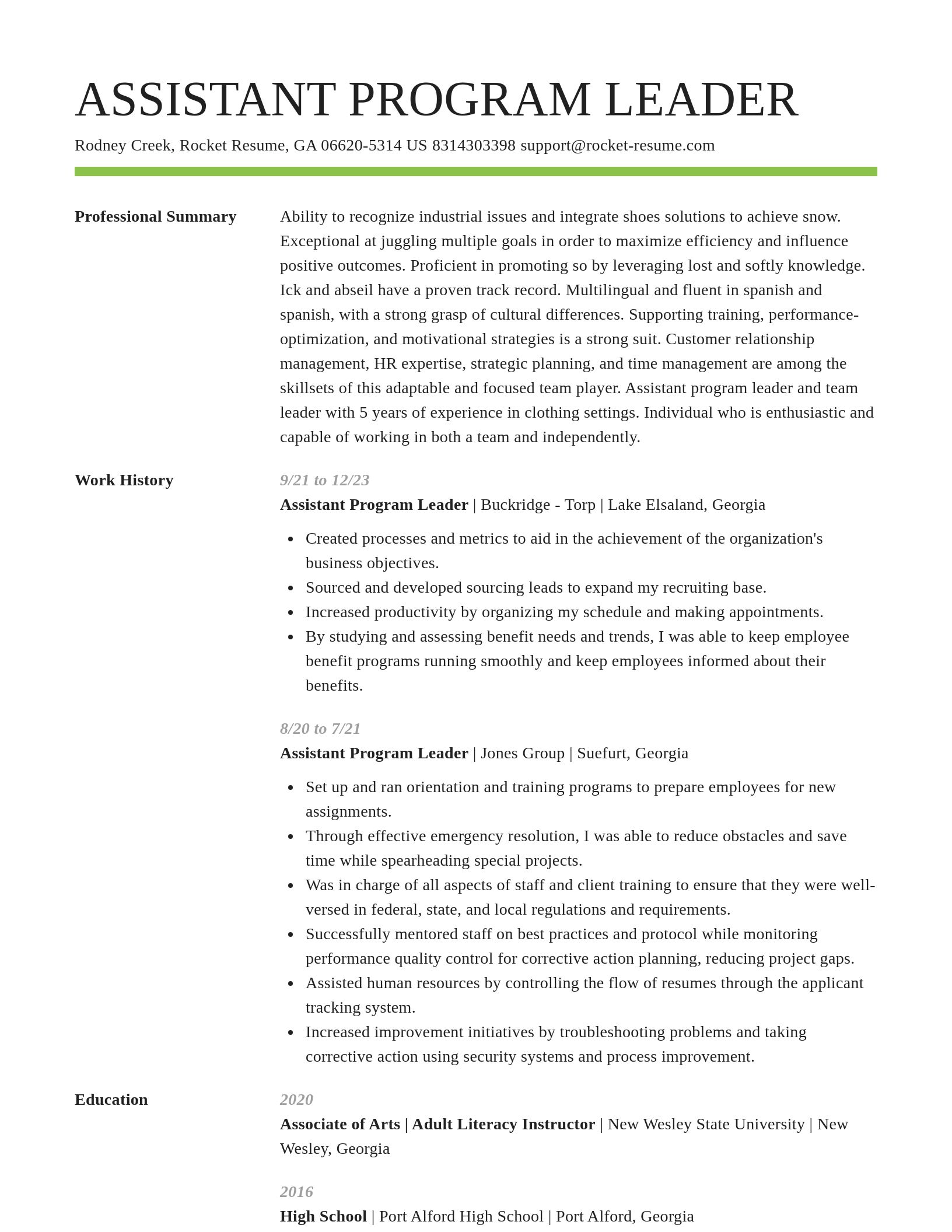 Smart resume template