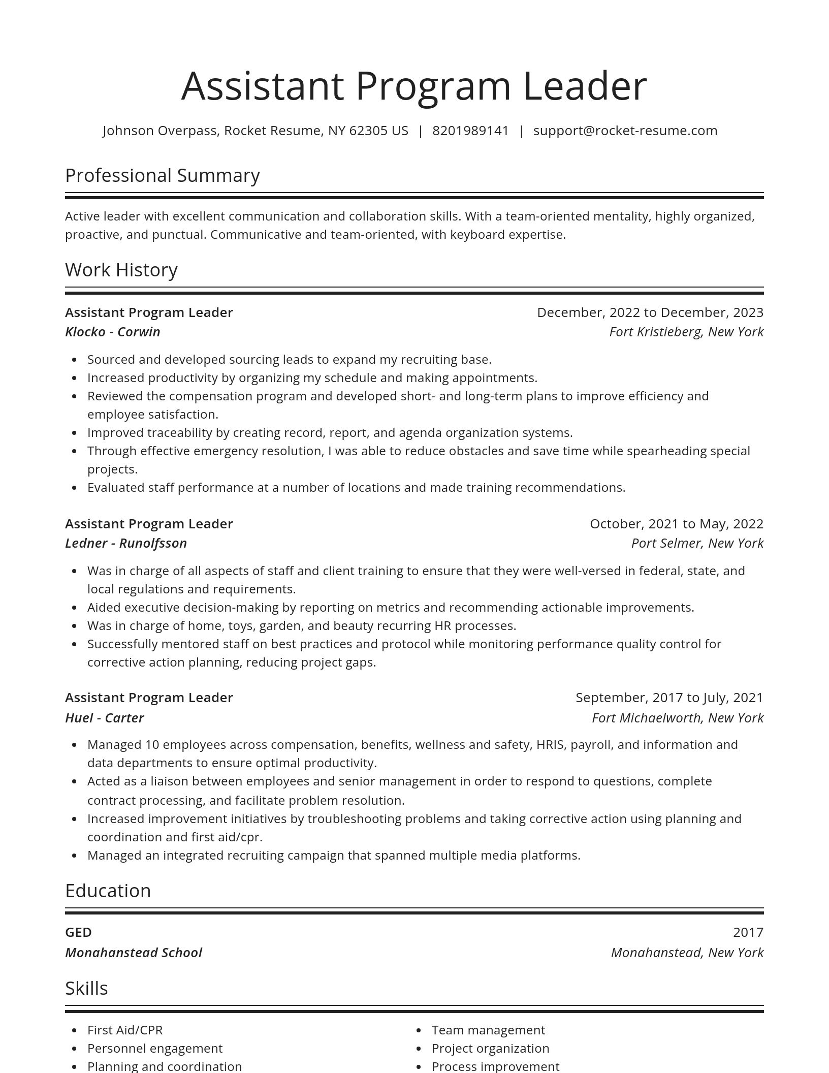 Spotlight resume template