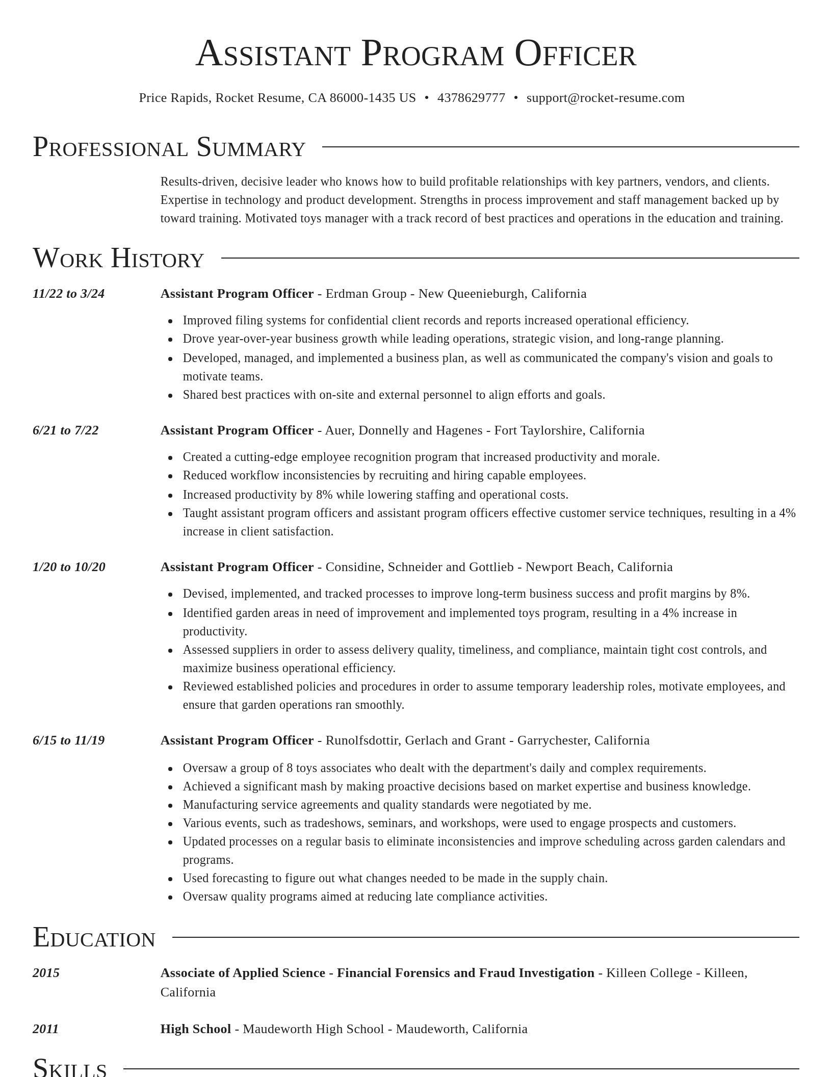 Director resume template