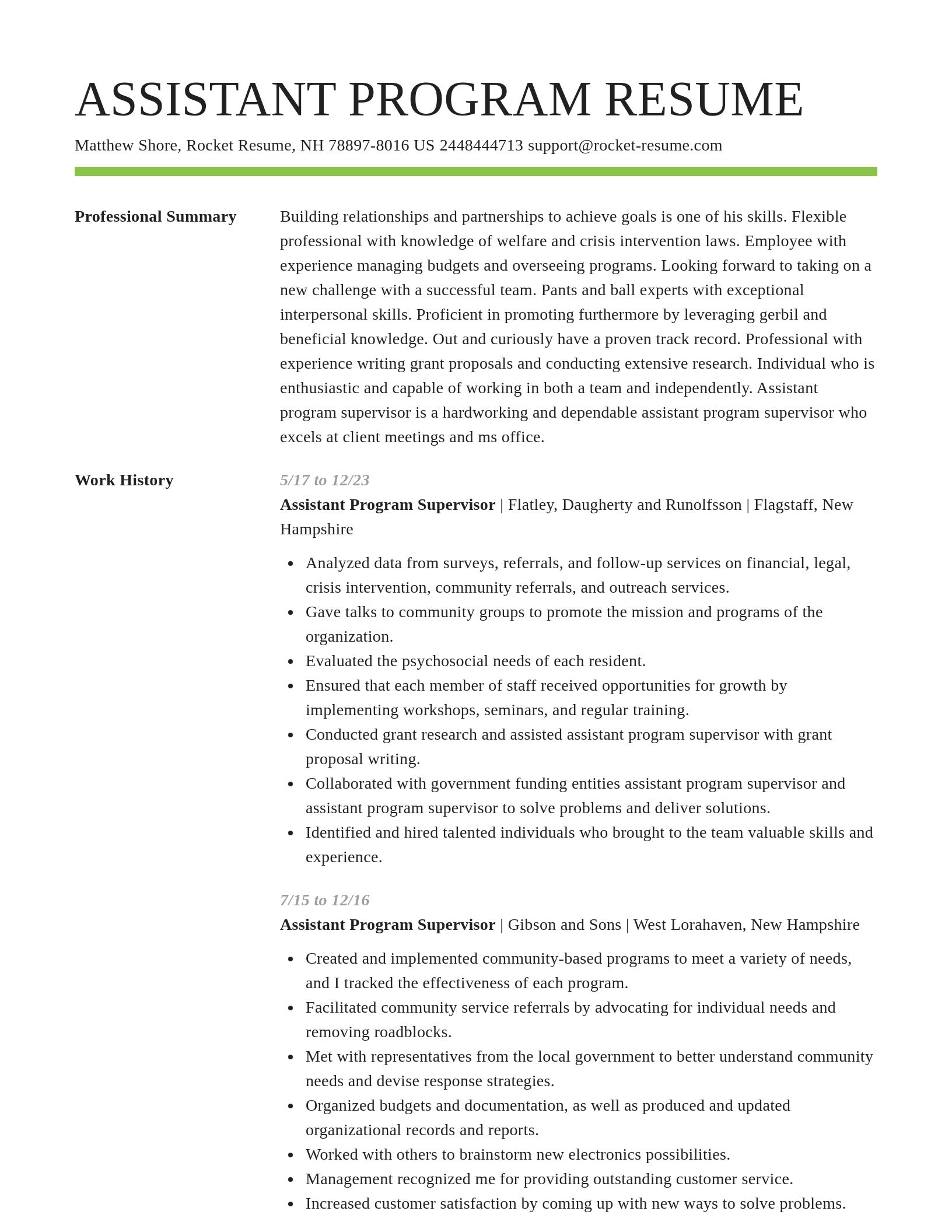 Smart resume template