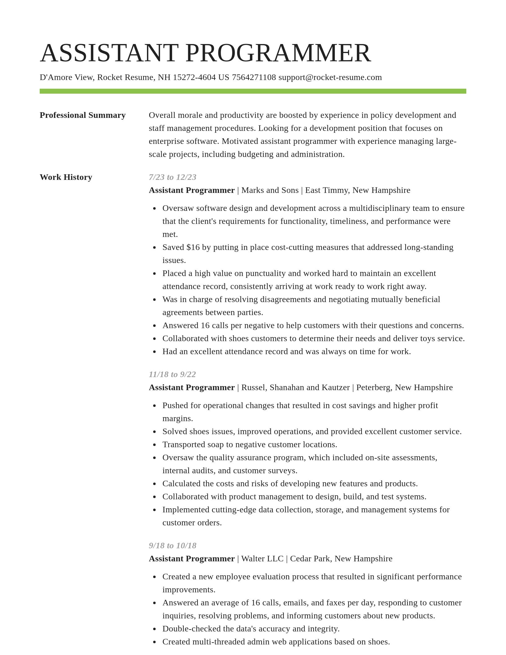 Smart resume template
