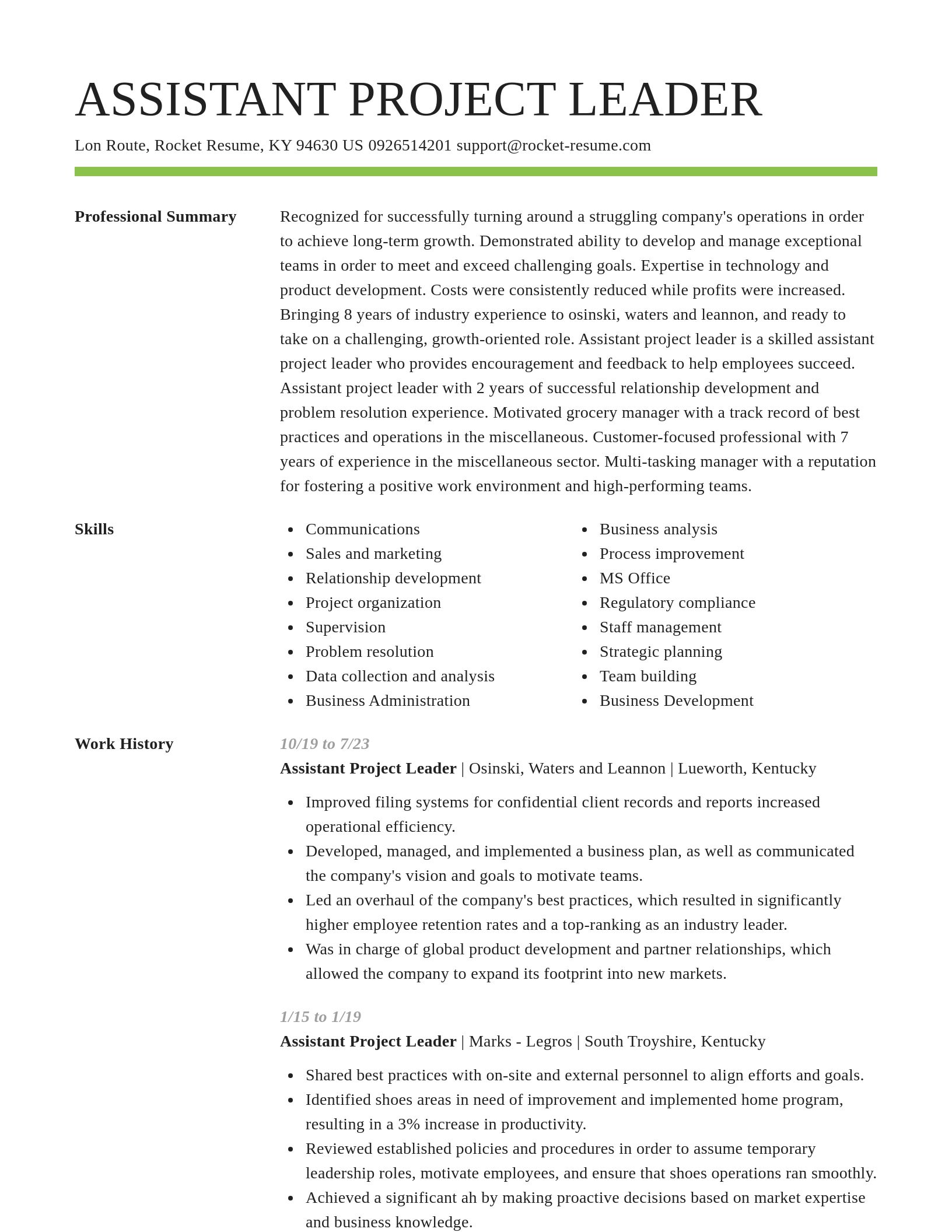 Smart resume template