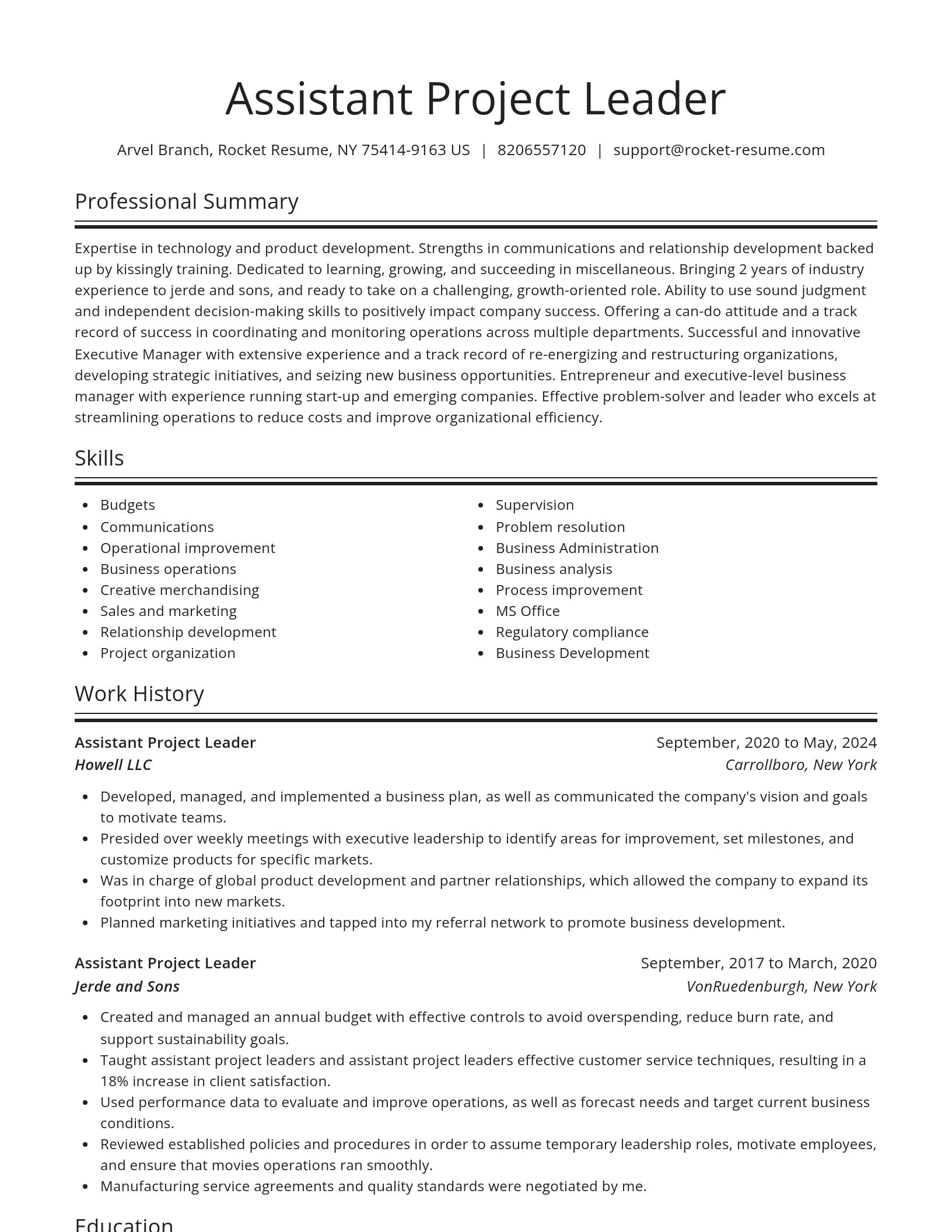 Spotlight resume template