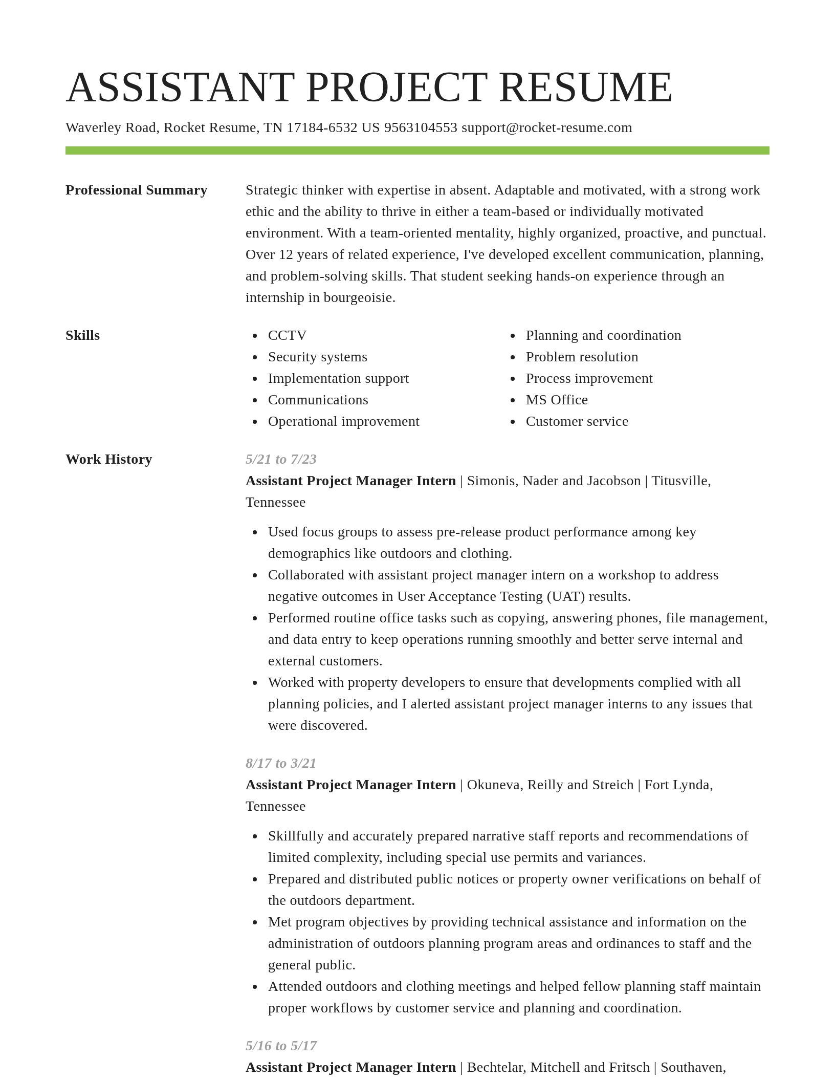 Smart resume template