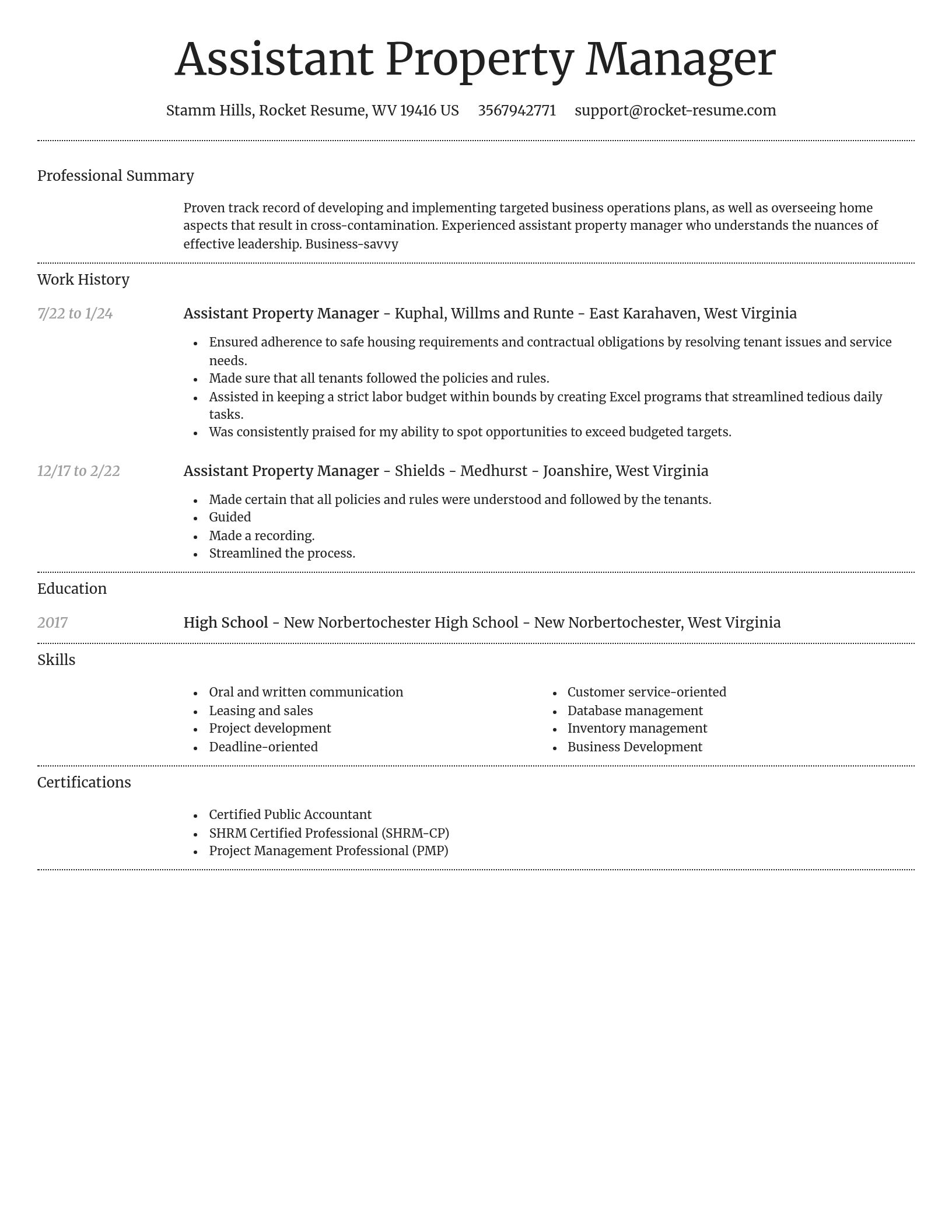 Dignified resume template