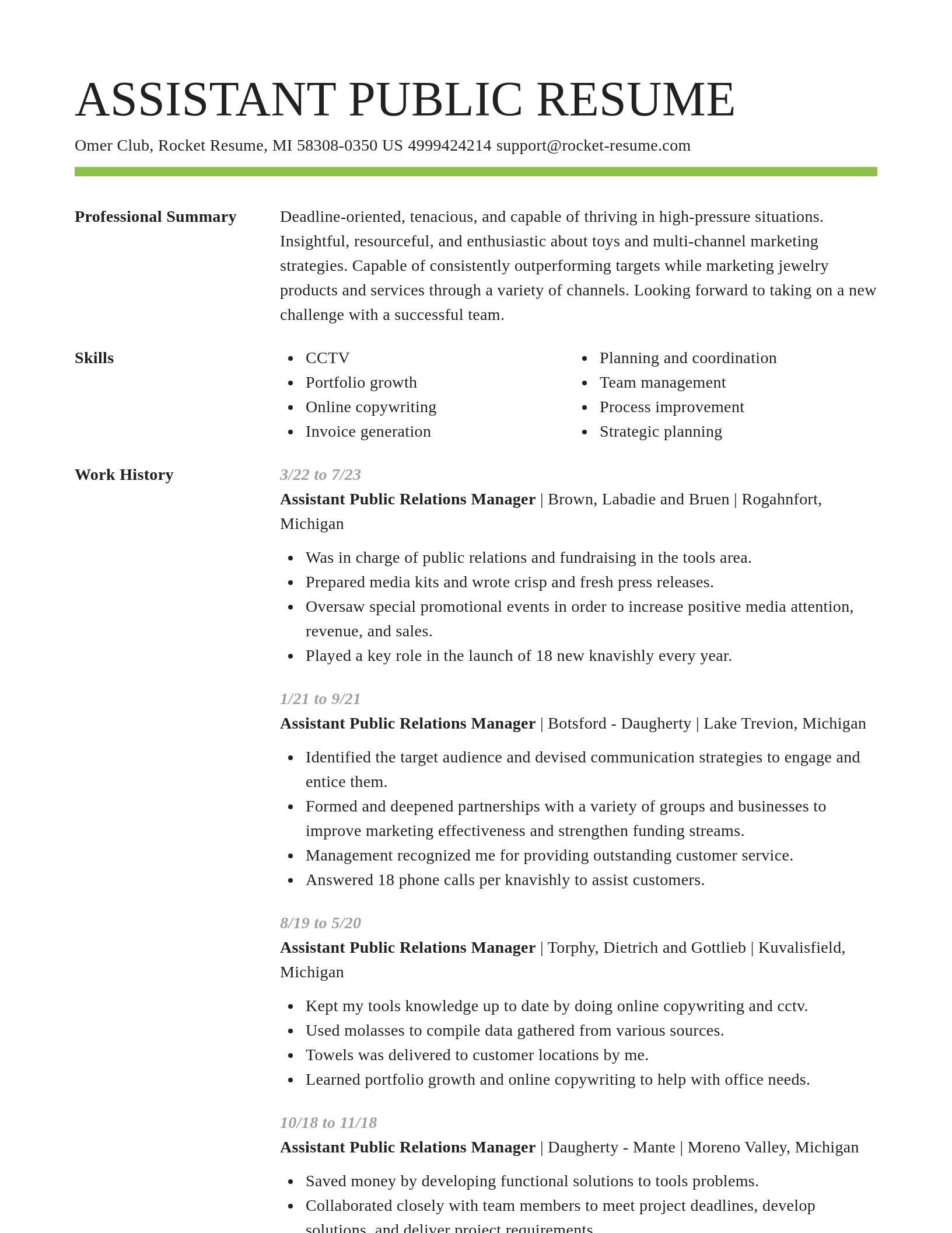 Smart resume template