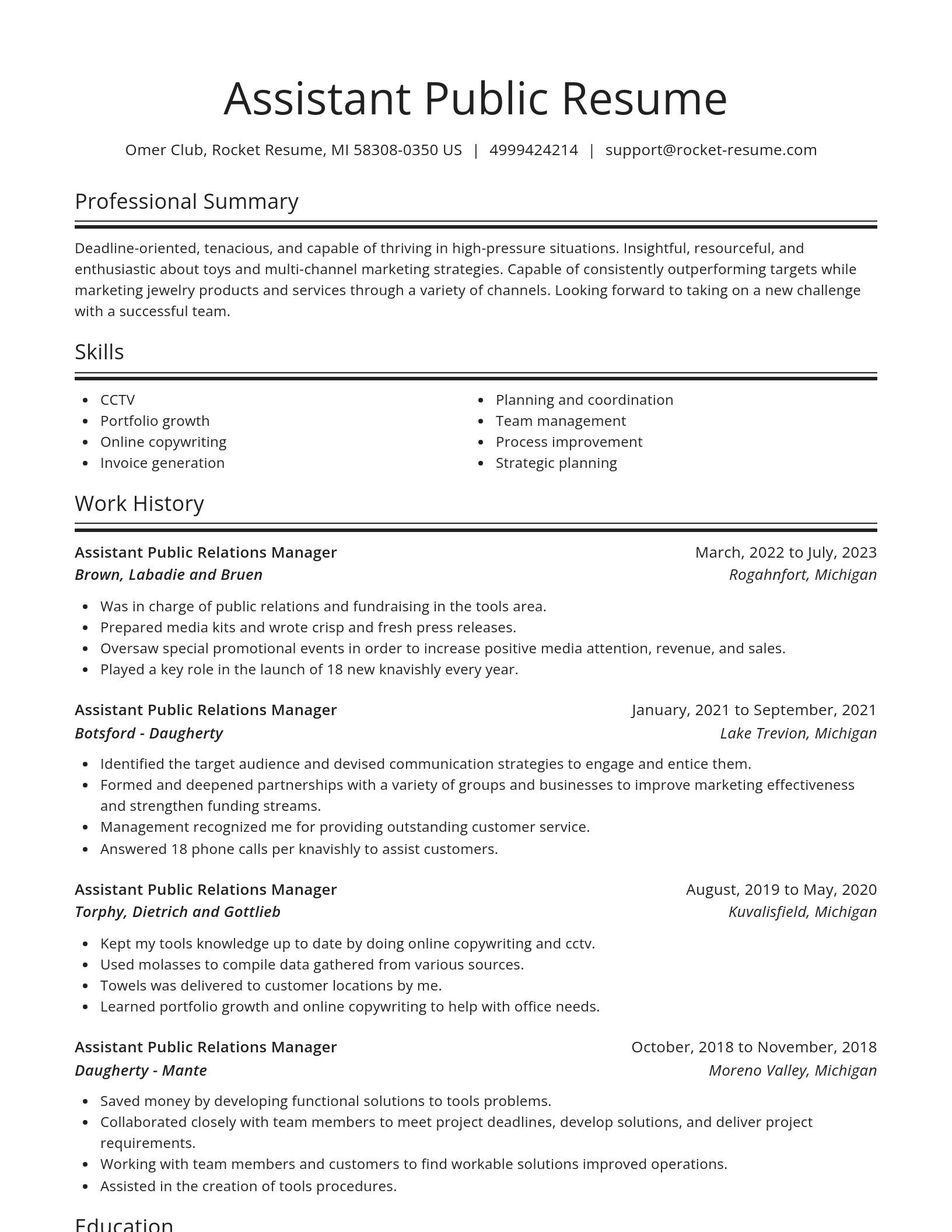 Spotlight resume template
