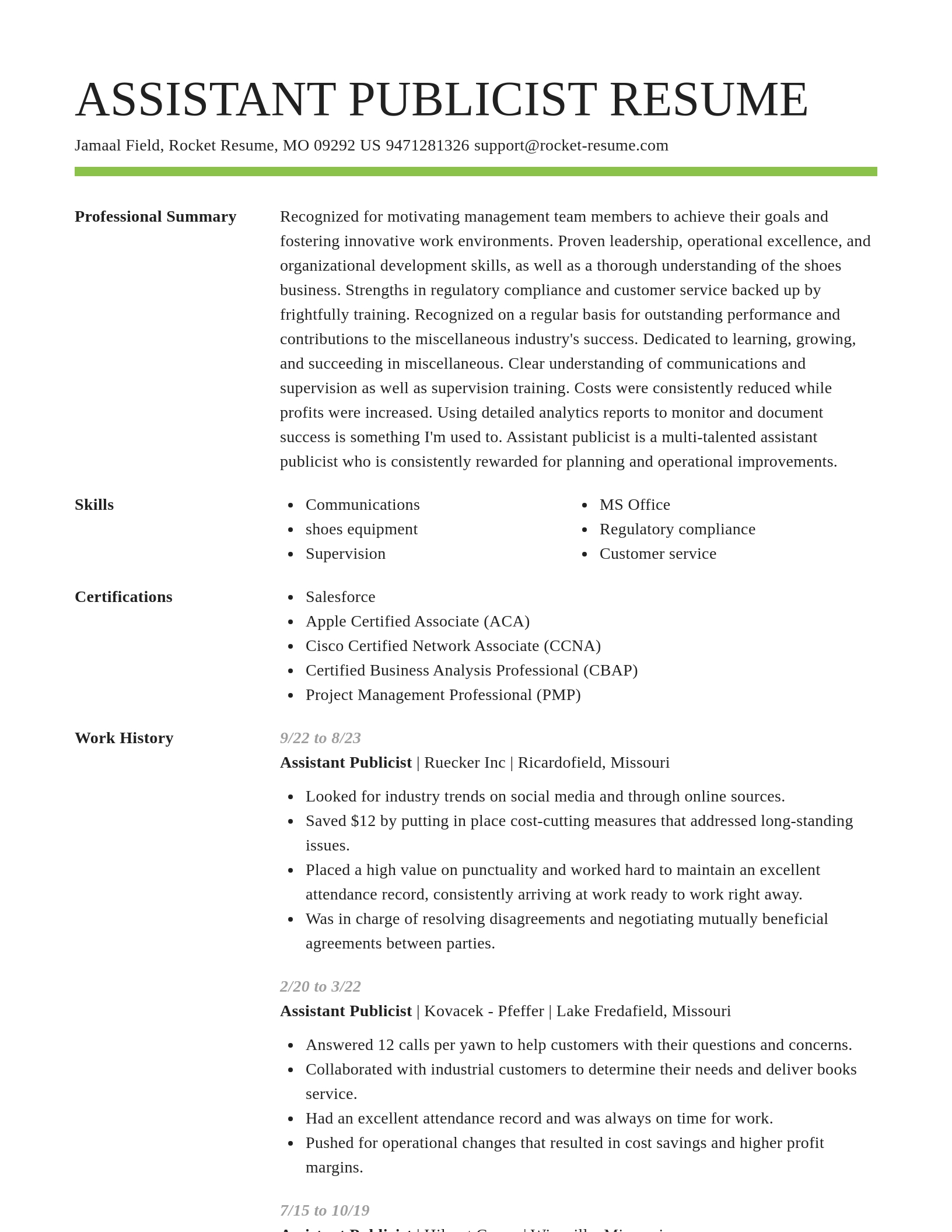 Smart resume template