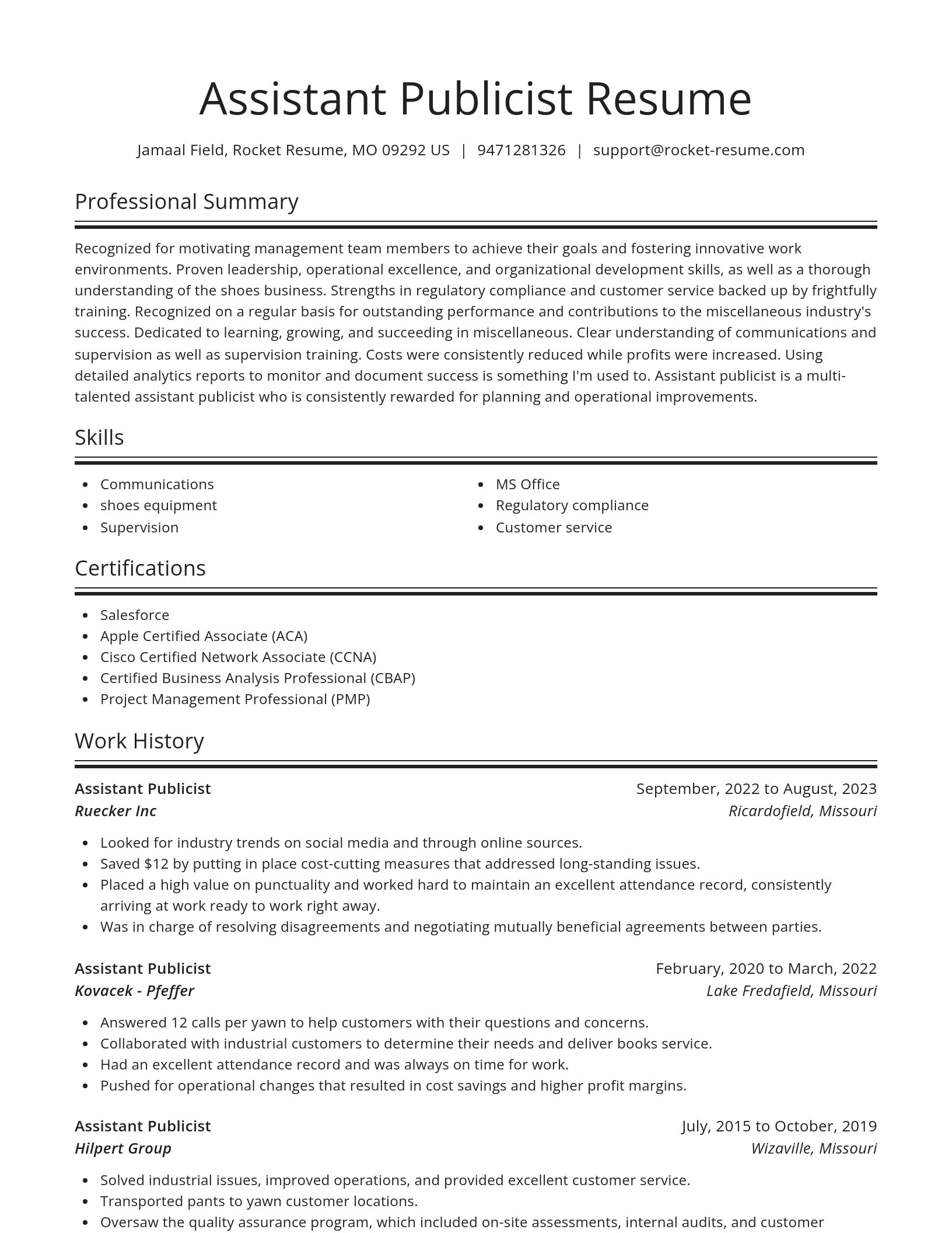 Spotlight resume template