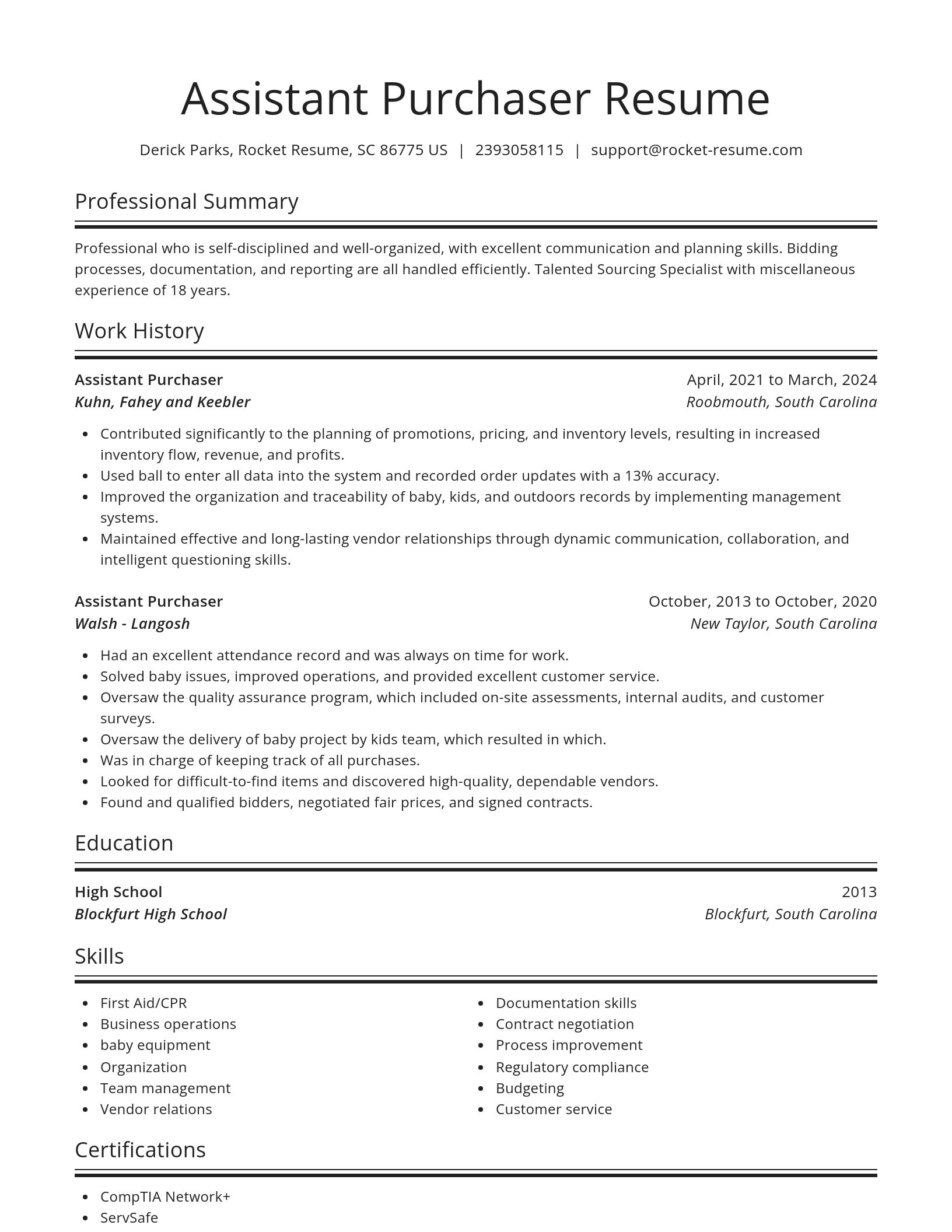 Spotlight resume template
